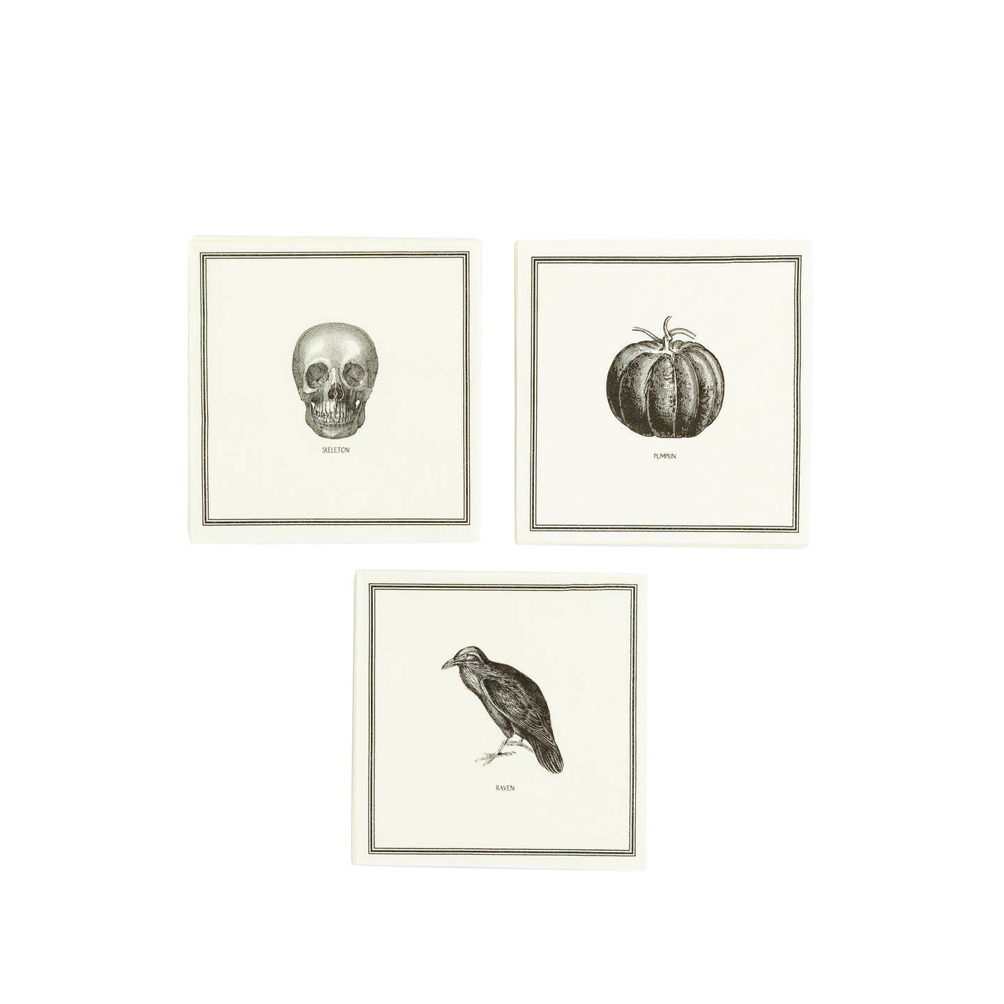 Add a charming retro touch to your Halloween gatherings with this Vintage Halloween Paper Cocktail Napkin Set. Featuring a variety of classic spooky icons, these napkins are perfect for serving guests while enhancing your festive décor. Made from quality paper, they offer both convenience and style, making your celebrations easier and more memorable.

Details:

Includes 24 (8 each of 3 unique designs)
5 X 5 inch paper napkins