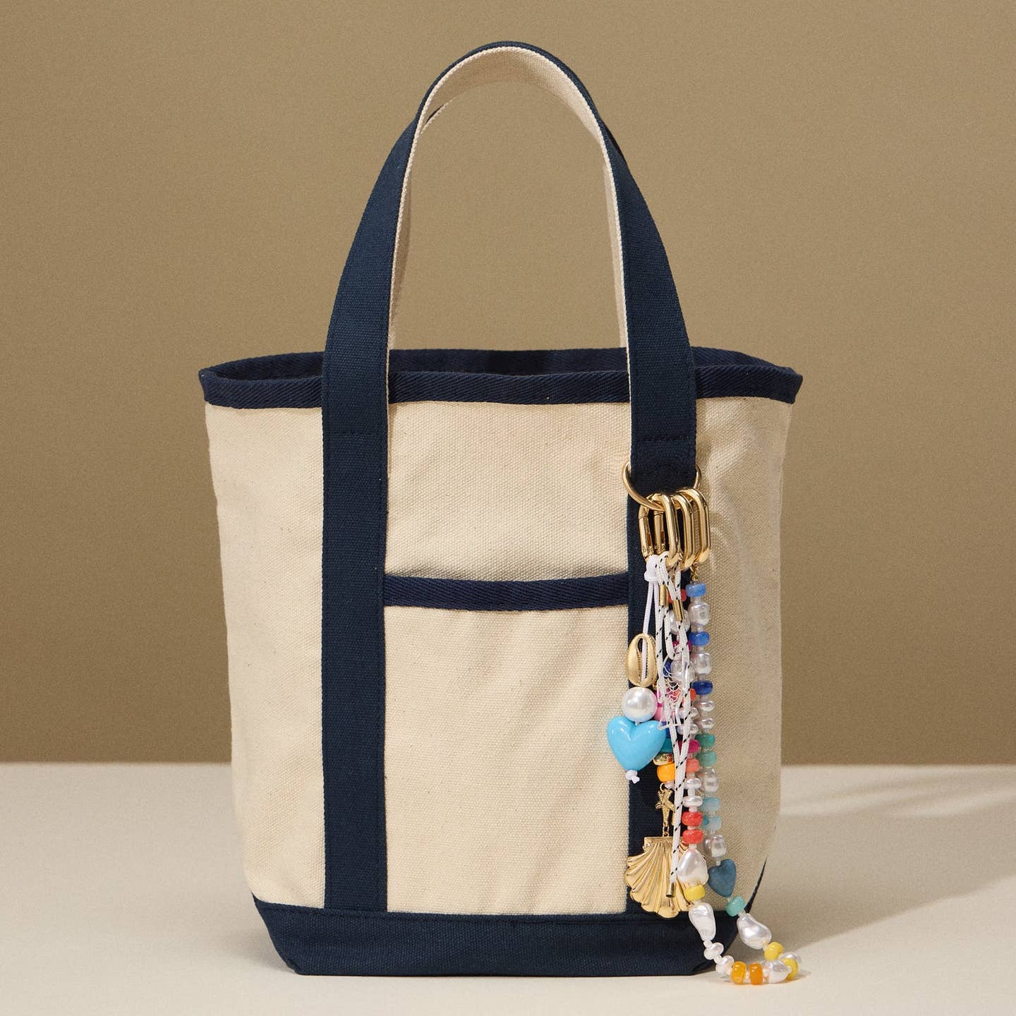 Heart & Pearl Beaded Bag Charm
