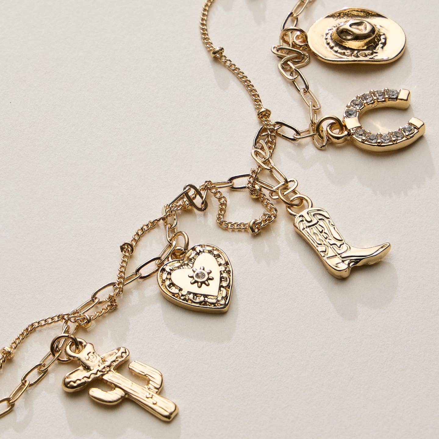 Gold Western Charm Bracelet