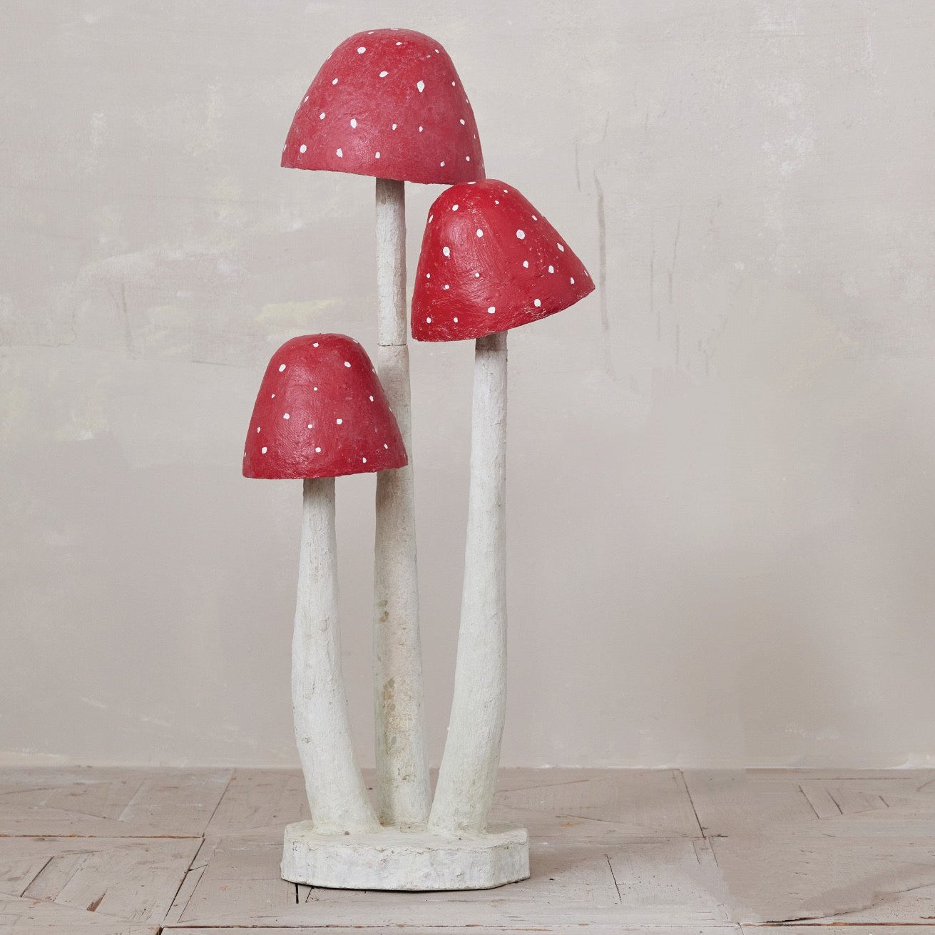 Metal & Paper Mache Mushroom Cluster