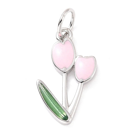 Silver Tulip Charms - 4 Colors