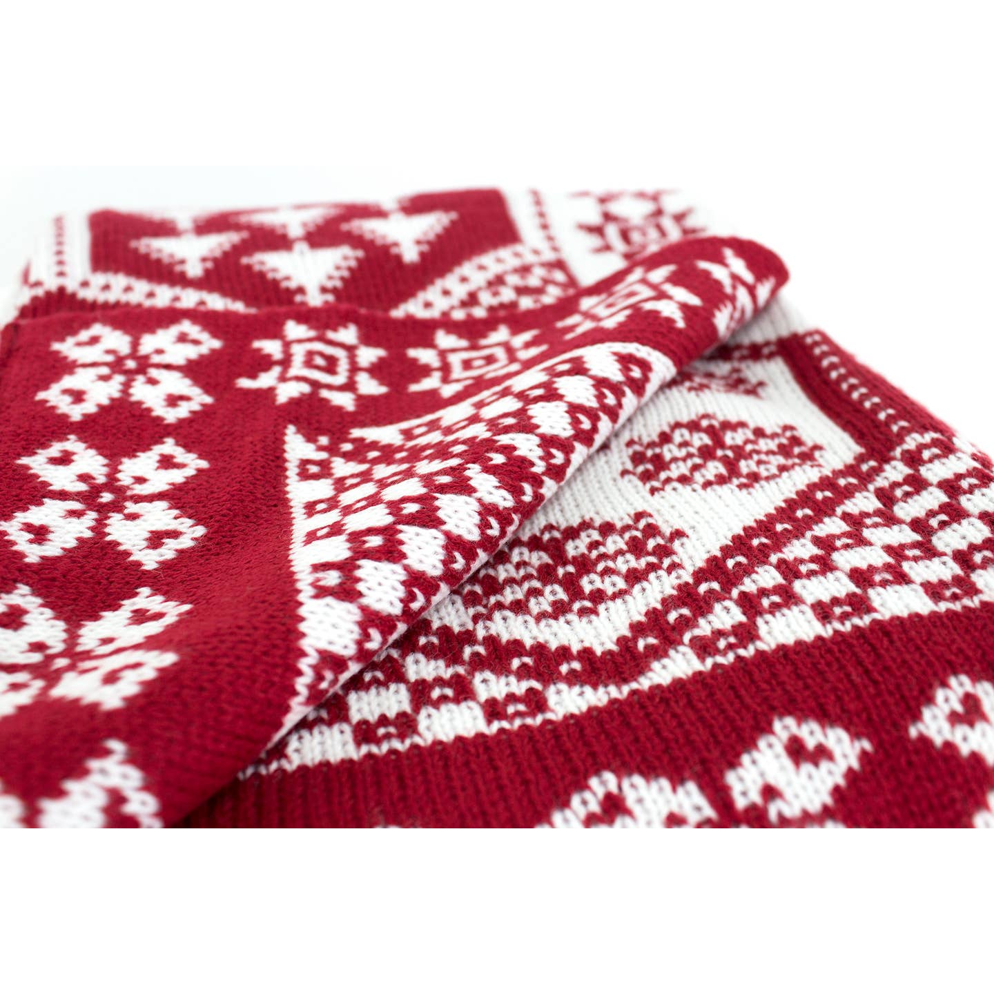 Knitted Holiday Nordic Throw Blanket