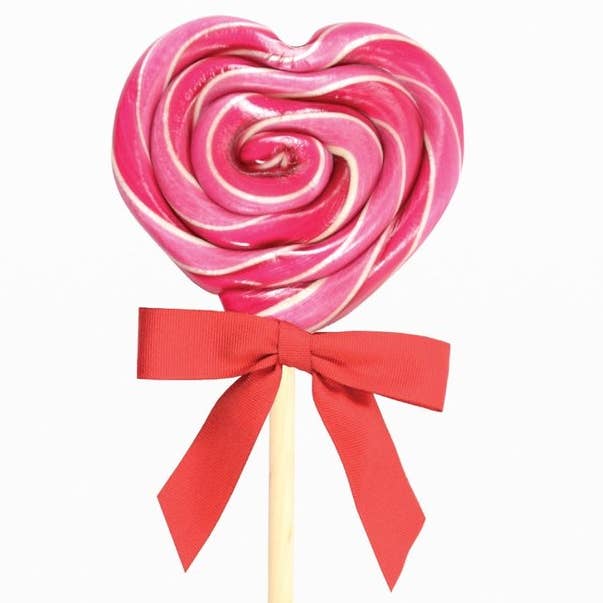 Organic Handmade Heart-Shaped Lollipop - Cherry