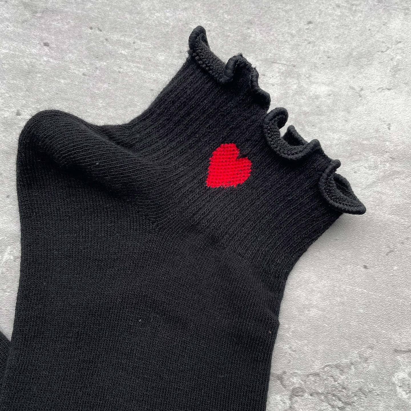 Black Ivory Red Heart Socks