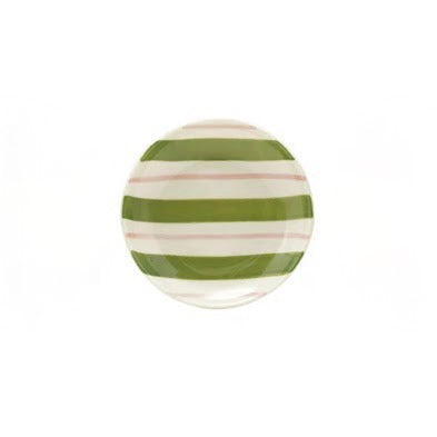 Hand-Painted Stoneware Dish - Meadow Stripe