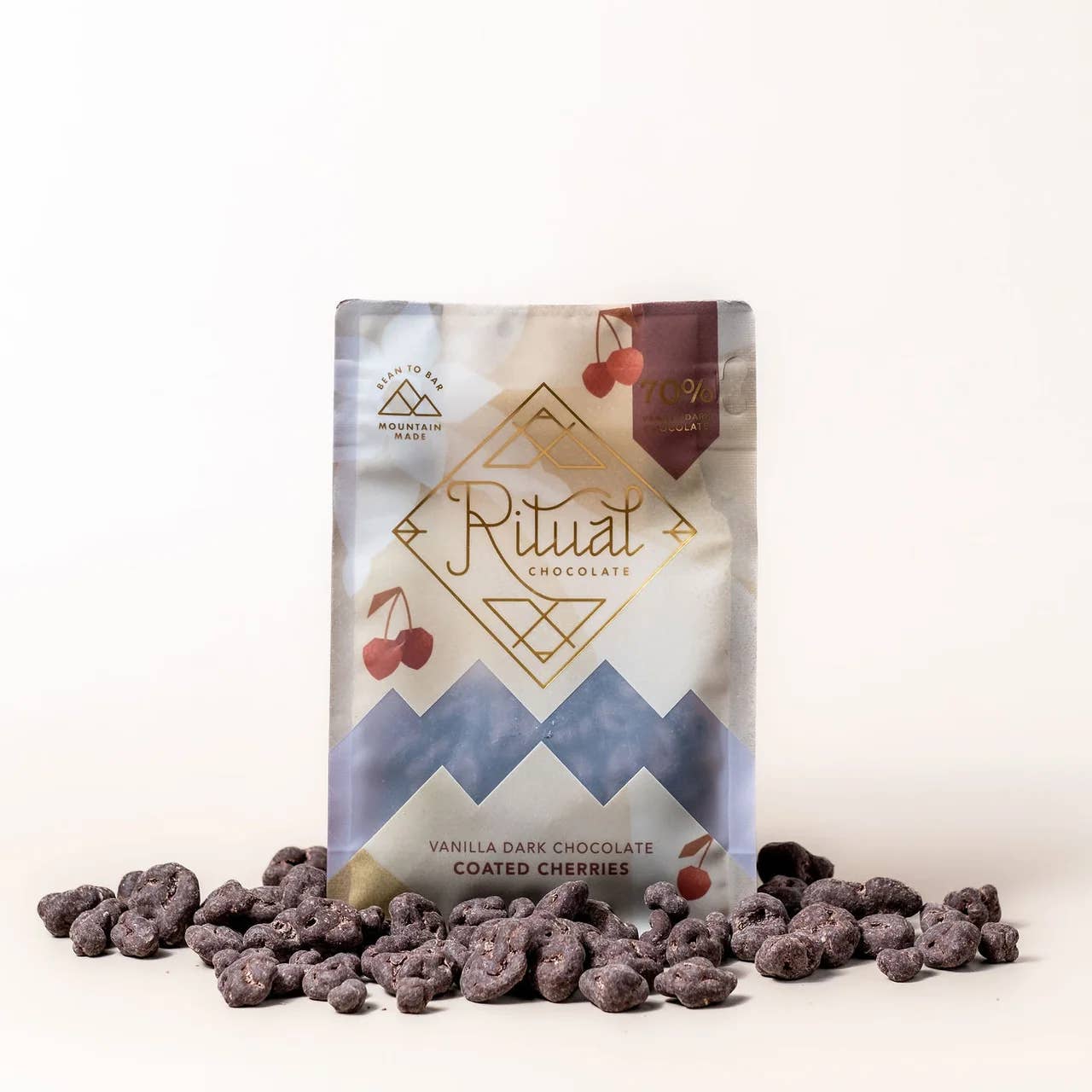 Utah Tart Cherries coated in Vanilla Dark Chocolate.

Treat yourself to an indulgent bite of tart and chewy cherries coated in aromatic vanilla chocolate, and enjoy the harmony of this perfect flavor pairing. We source tart Montmorency cherries from Payson Fruit Growers, whose orchards are nourished by winter snow run-off and located just an hour from our factory. This simple yet elegant treat is so easy to eat, but so hard to put down. Best enjoyed on a charcuterie board with soft cheeses and sourdough.