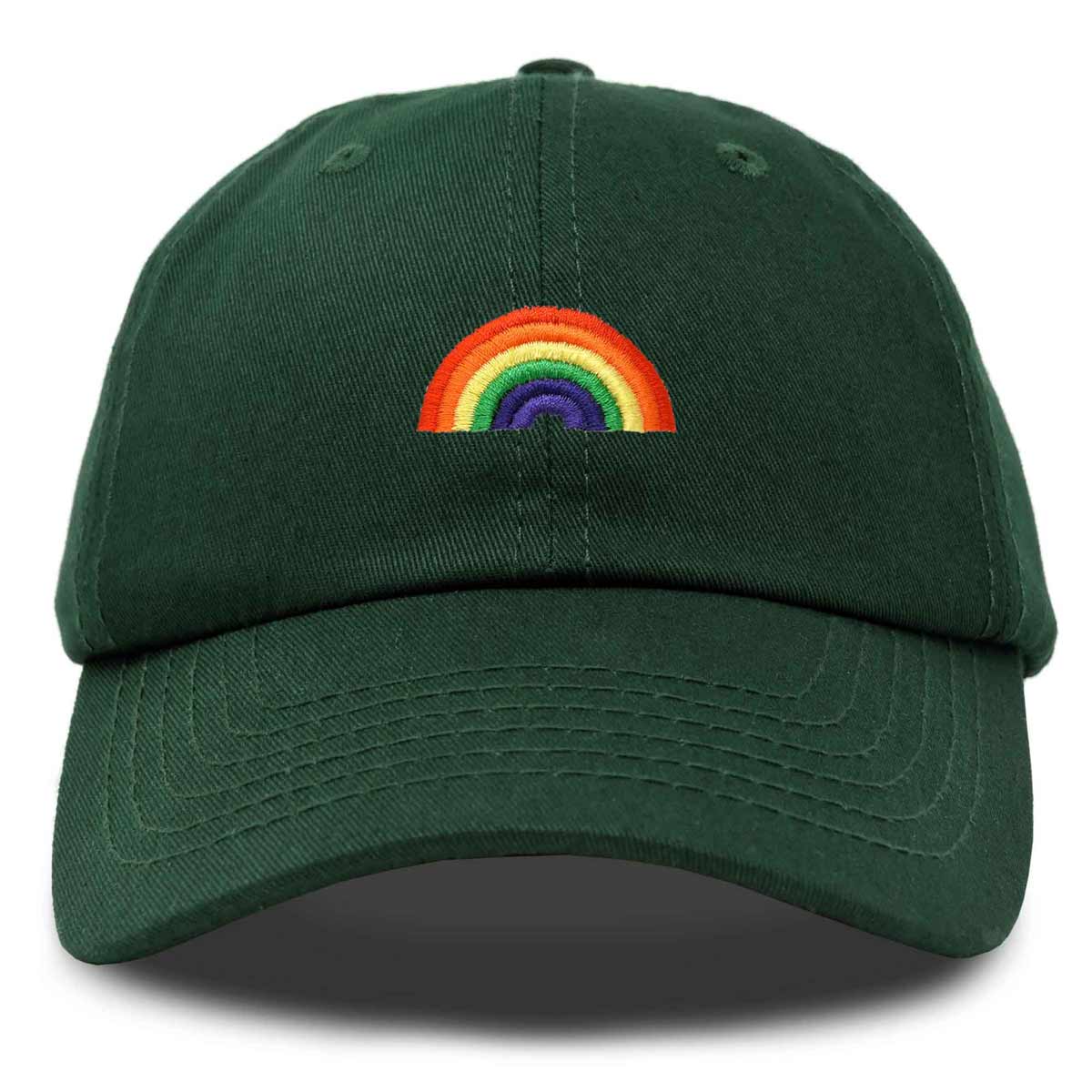 Show your Love for humanity and take Pride in yourself! Our Rainbow embroidered baseball caps are customized for your daily wear or events such as pride festivals for our LGBT communities. Every cap is made with 100% cotton. The spun material is not only light weight, but good for an entire day's use and perfect for activities such as running, hiking, any outdoors sports, or at the gym.

With 6 eyelet holes (1 per hat panel), it provides for great ventilation on hotter days to keep your head cool. 