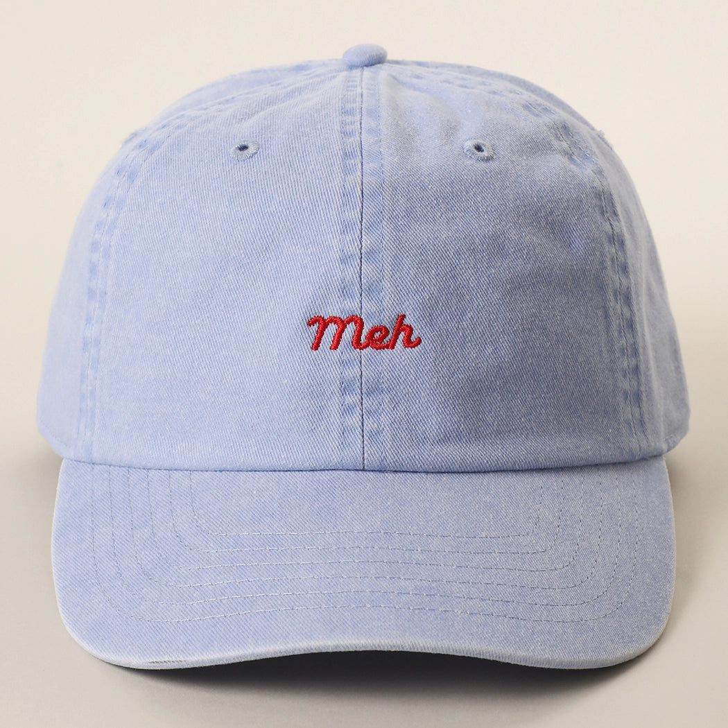 This embroidered design features the word “meh” in clean, minimal lettering, expressing a laid-back, indifferent attitude with subtle humor. The embroidered text adds texture and dimension, giving the design a polished, modern appearance. Simple yet expressive, it offers effortless everyday style with a relaxed and understated personality.