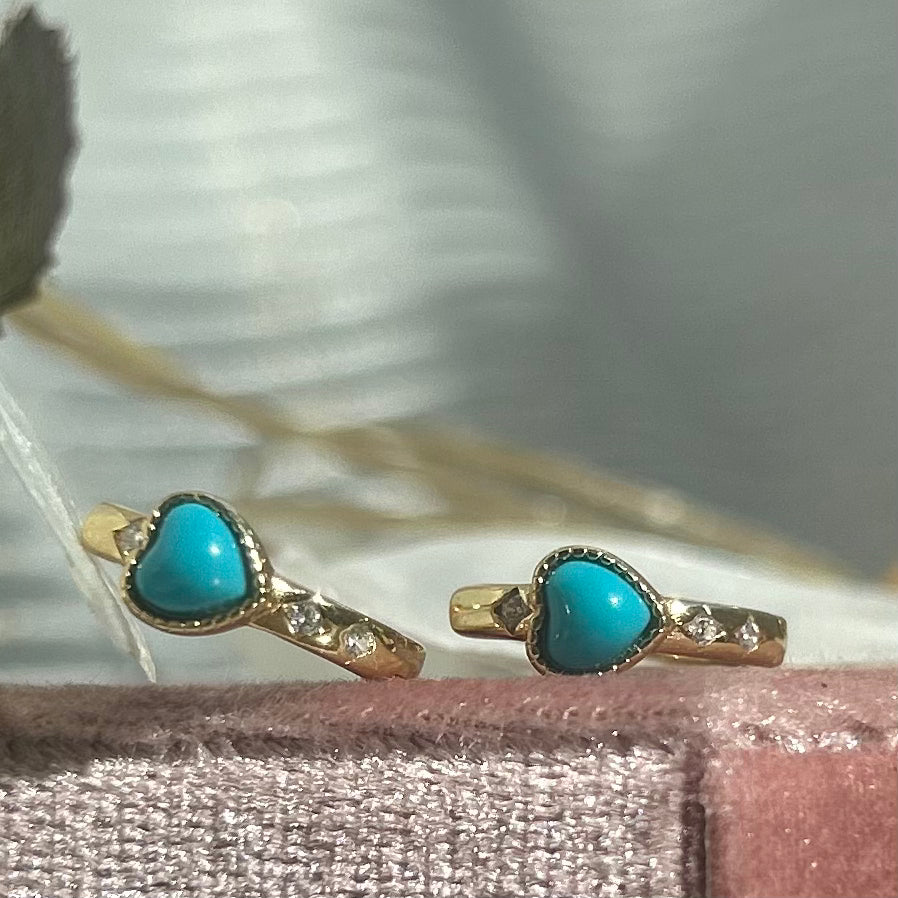 Ocean's Heart Turquoise Hoops