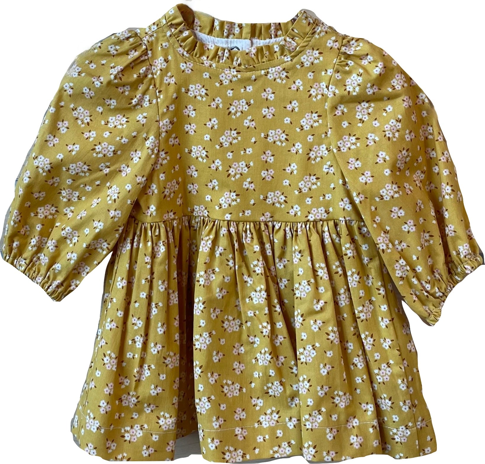 The Goldie - Floral Mustard Dress
