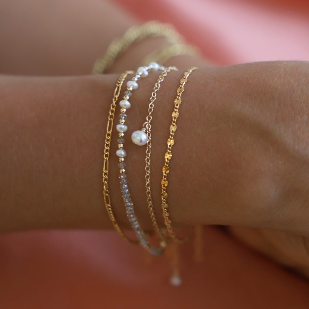 Be the belle of the beach with the Golden Sands Bracelet! A summery accessory made with sand-colored crystals and gold-filled and freshwater pearl beaded accents, this bracelet is just what you need to spruce up your look.