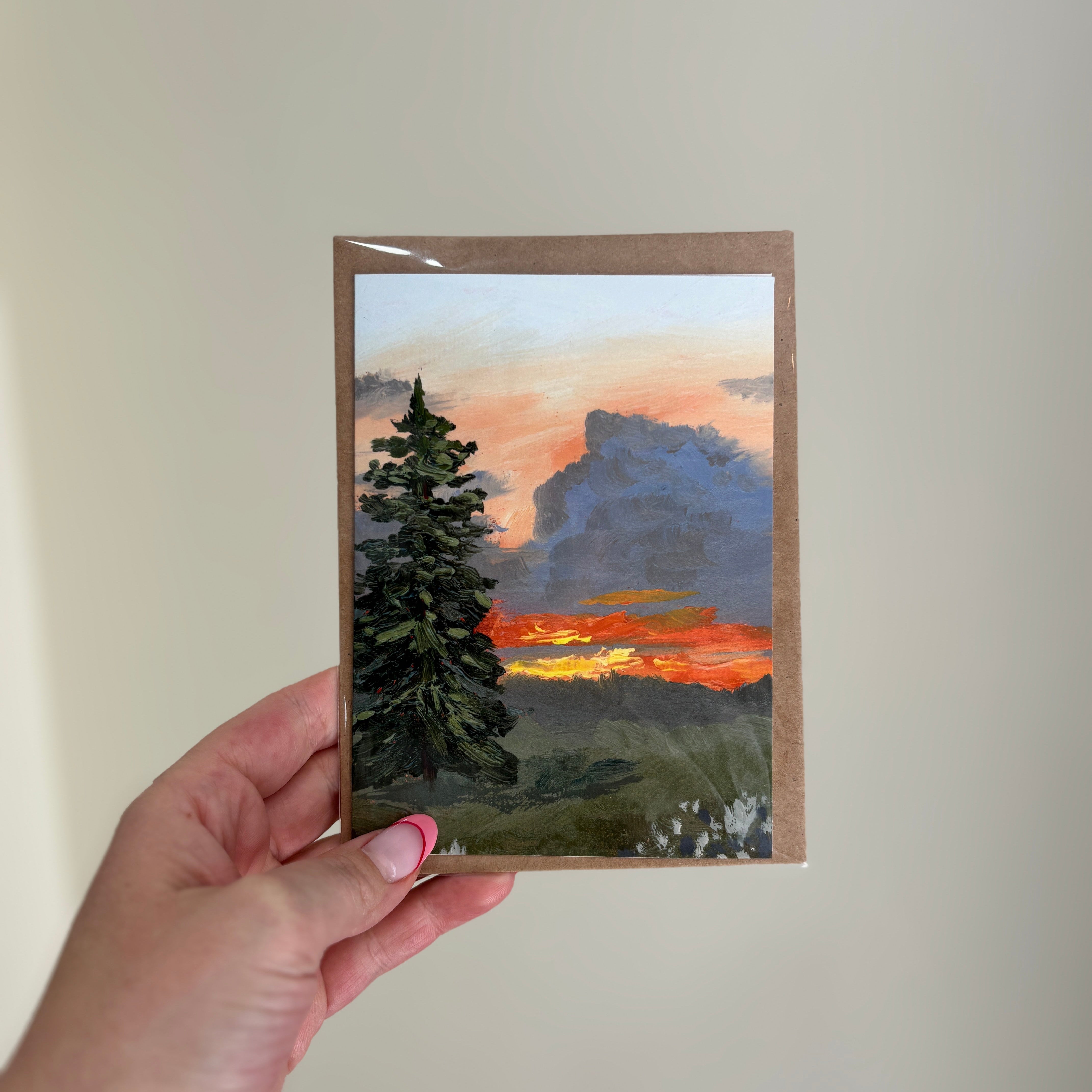 "Sunset Behind The Pine" Card