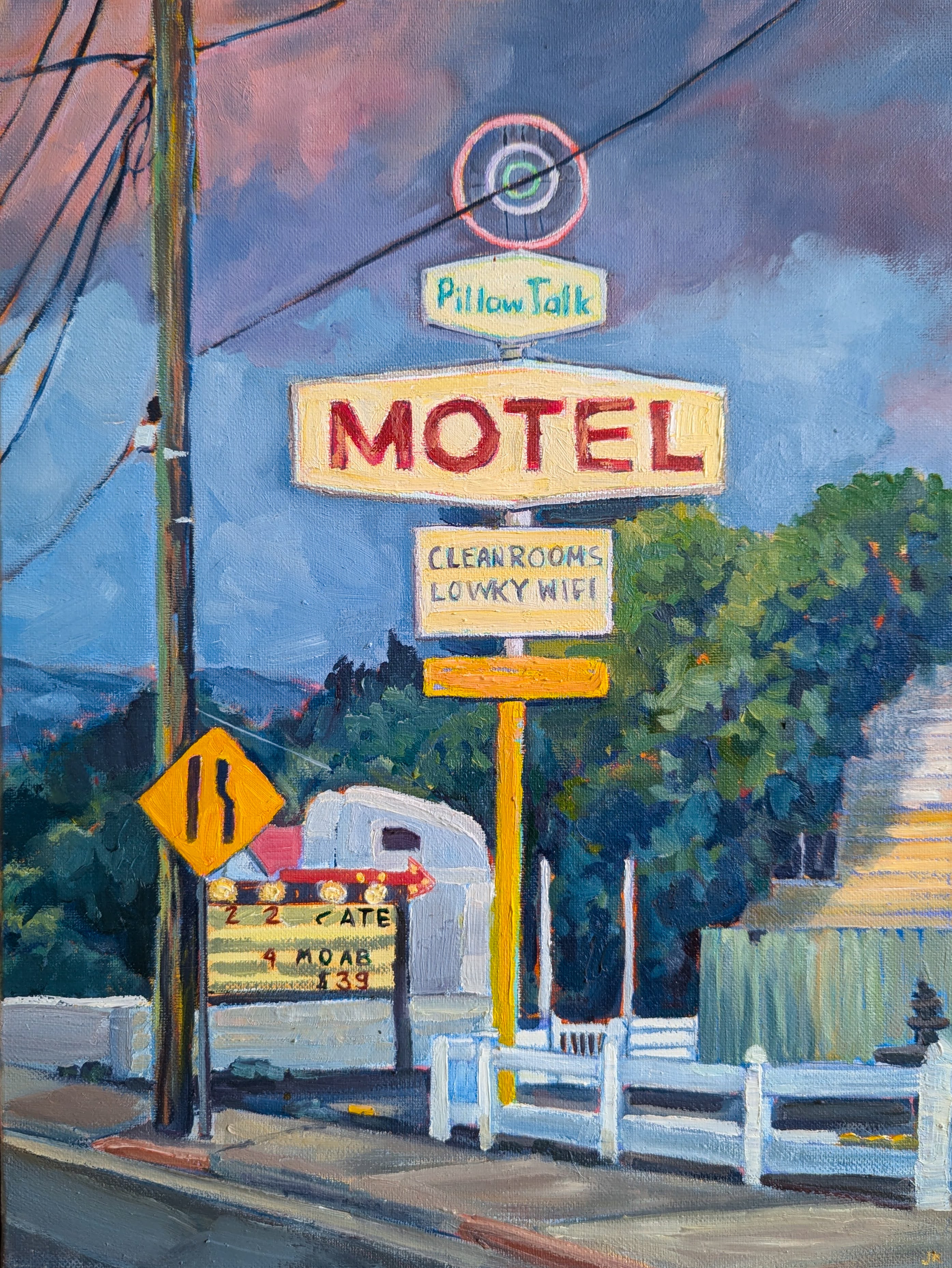 "Pillow Talk Motel” - Original Painting - Road Trip Art Show
