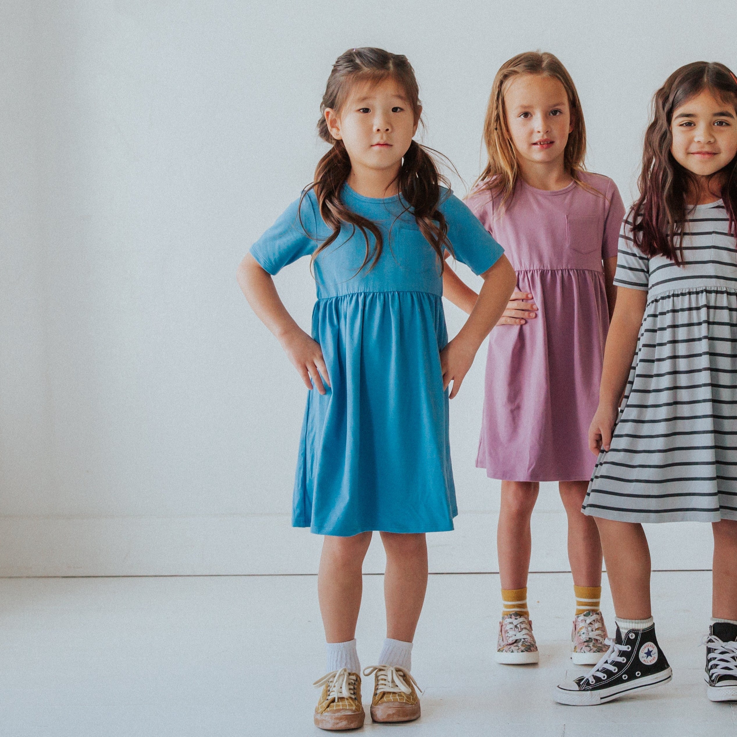 Essentials Short Sleeve Dress - 'Parisian Blue'