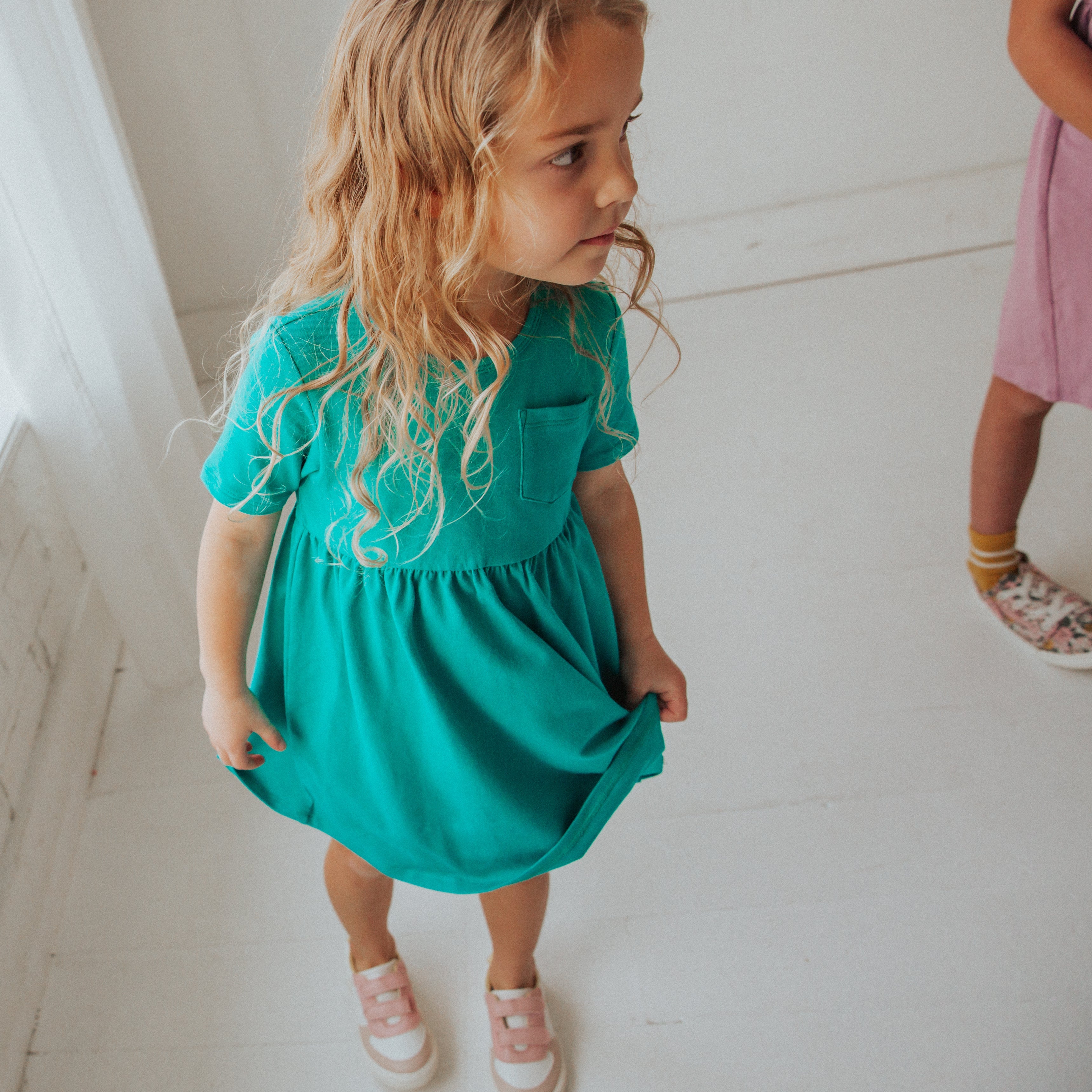 Essentials Short Sleeve Dress - 'Teal'