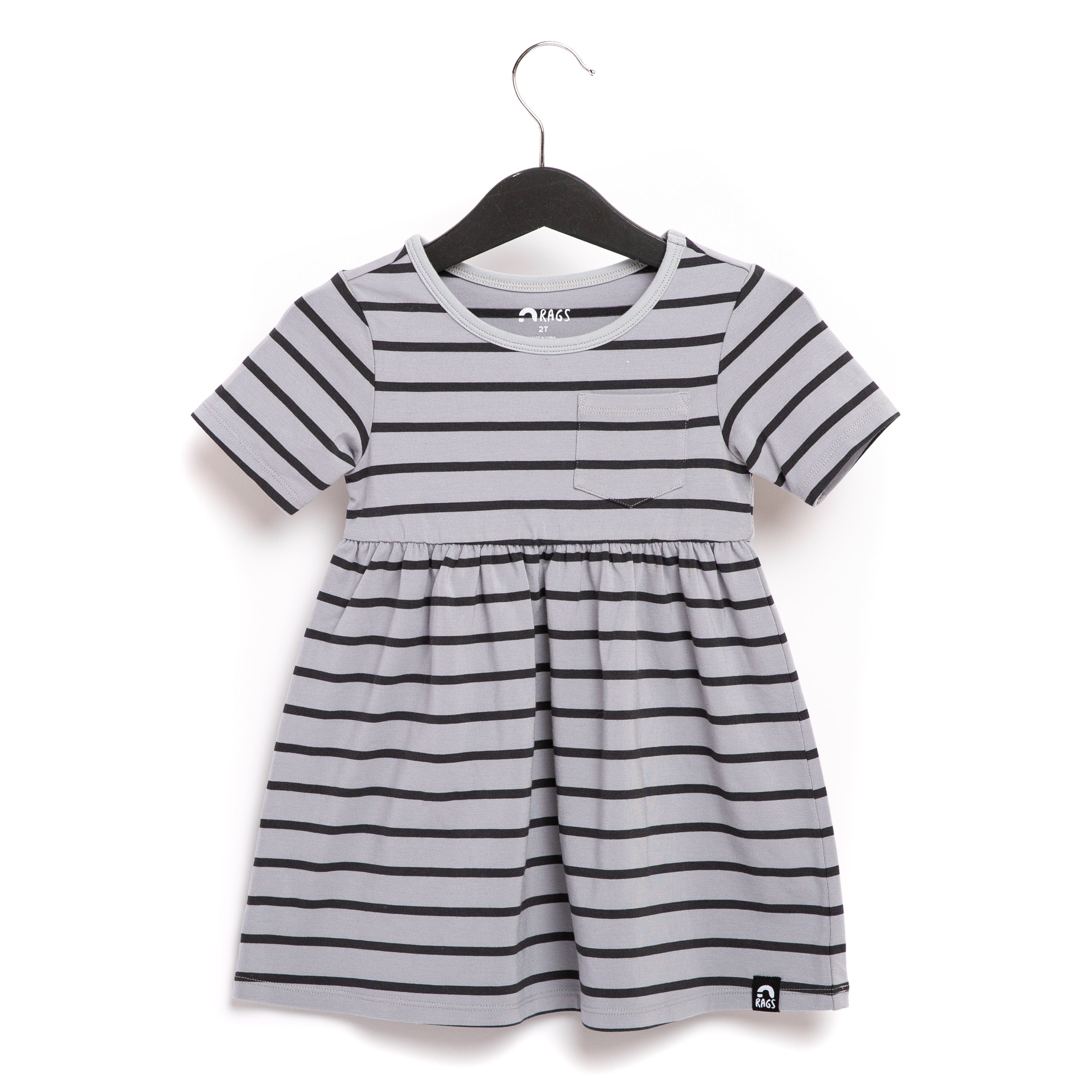 Essentials Short Sleeve Dress - 'Quarry Stripe'