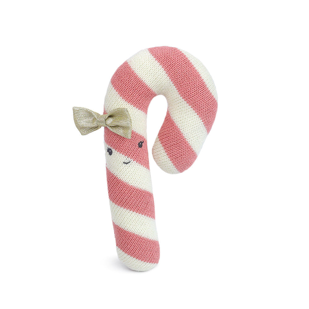 Candy Cane in red is sweet enough to eat! Festive stripes in red and white with a delightful embroidered grin, this little treat can't wait for Santa! The perfect present for your sweetheart with a sweet tooth. 