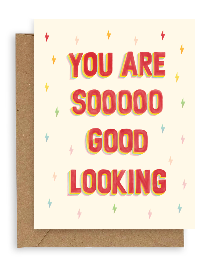 Add some quirky charm to your next greeting with our "You Are So Good Looking" card. Express your admiration and bring a smile to someone's face (and maybe even a blush) with this playful and fun design. Perfect for sending love and compliments!