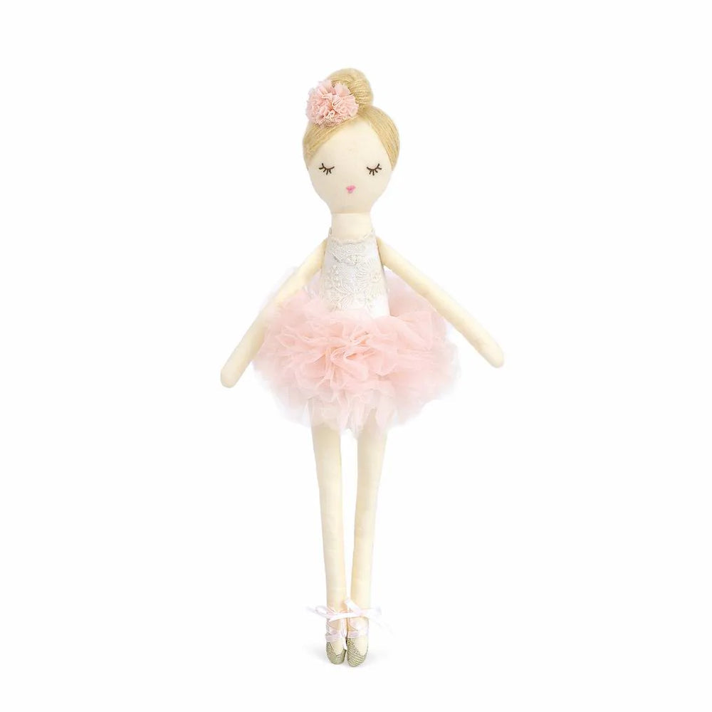Charlotte the prima ballerina doll is ready to dance the night away in a multi-layer tulle skirt, embroidered bodice, and of course, beautiful ballet lace-up shoes! Perfect for any little girl, this stunning ballerina plush doll opens the door to endless hours of imaginative play. Whether playing dress-up at home or accompanying a little one to see her first ballet, Charlotte ballerina doll is every little girl's fantasy come true.