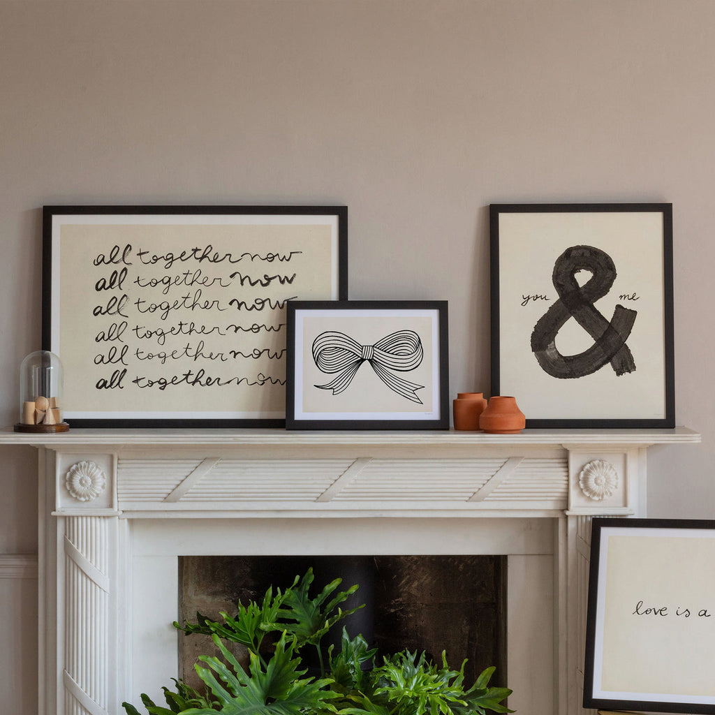 Featuring original hand lettering designed by Roomytown’s own founder Lorena Siminovich, this contemporary monochrome ‘All Together Now’ fine art print feels all the more unique and special.