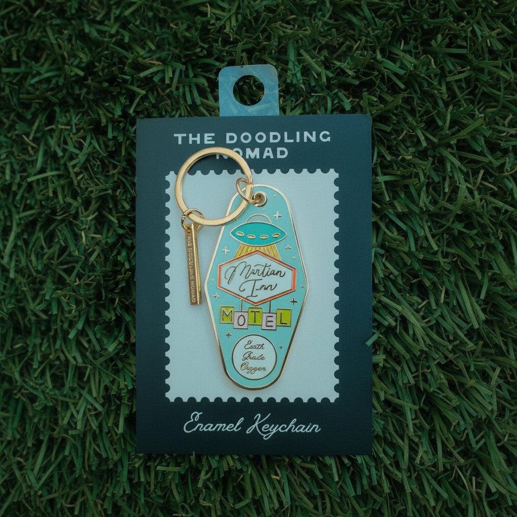 Martian Inn Enamel Keychain