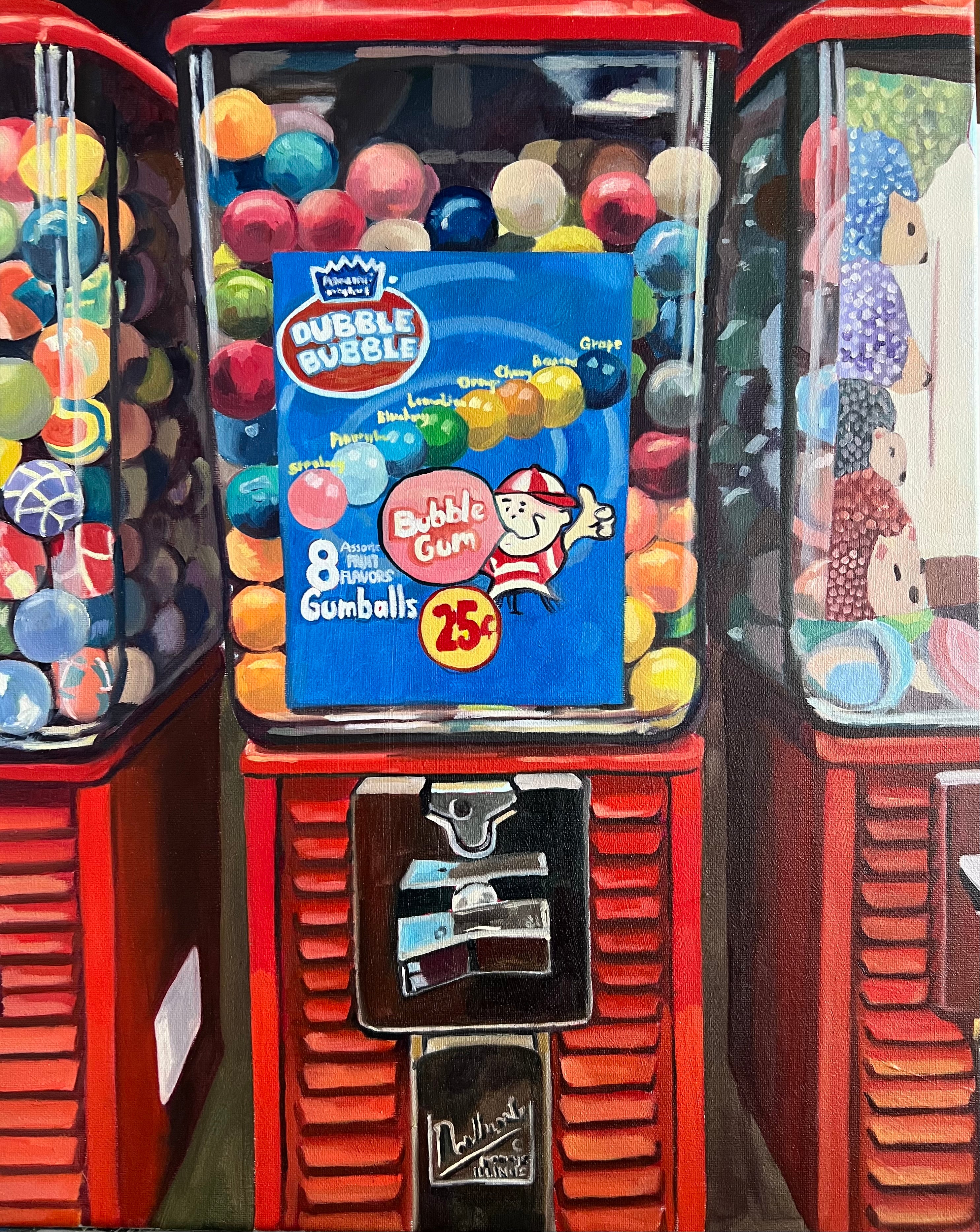 Gumball Machine at Beaver Gas Station - Original Painting - Road Trip Art Show