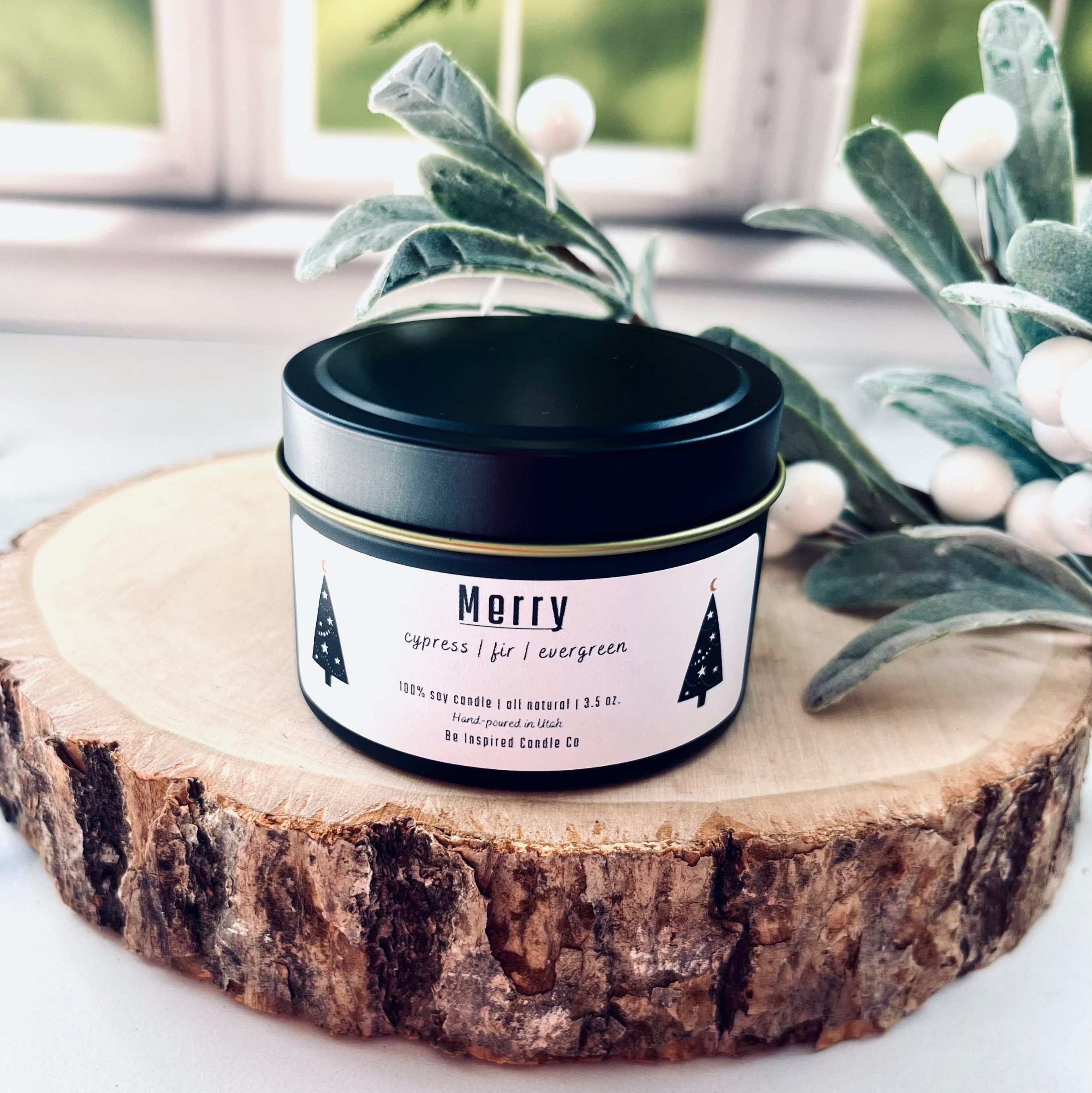 small black tin candle.