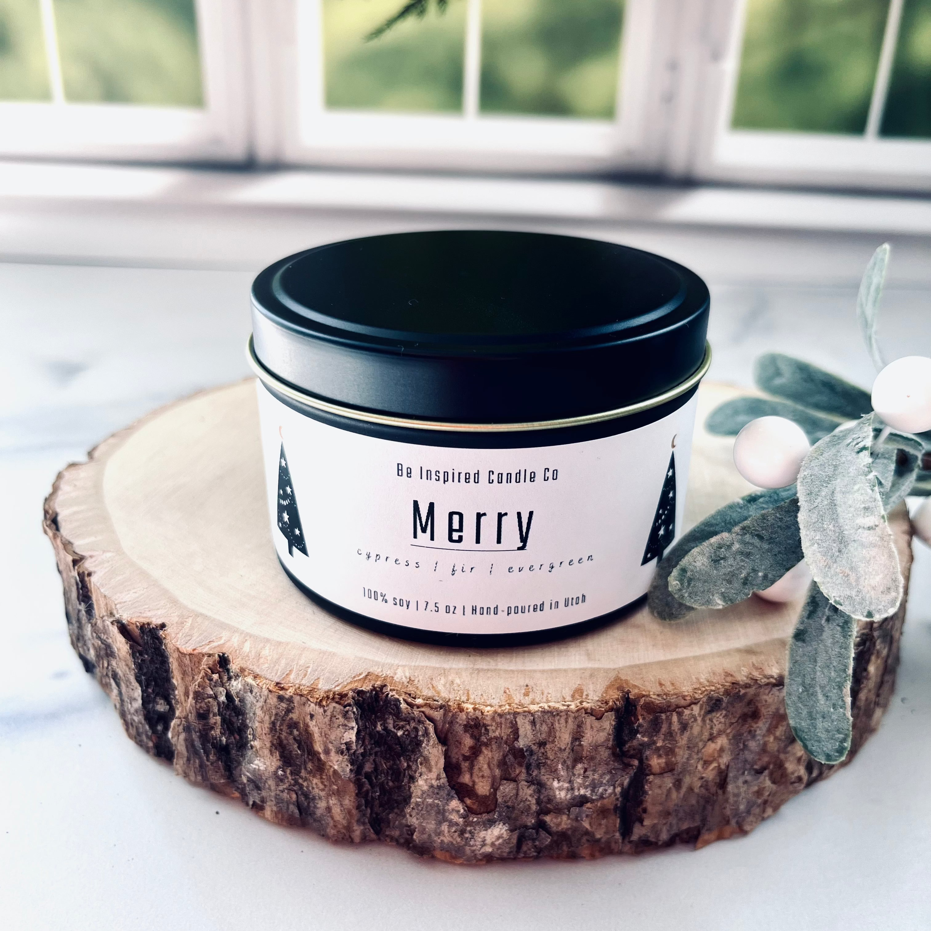 medium tin candle.