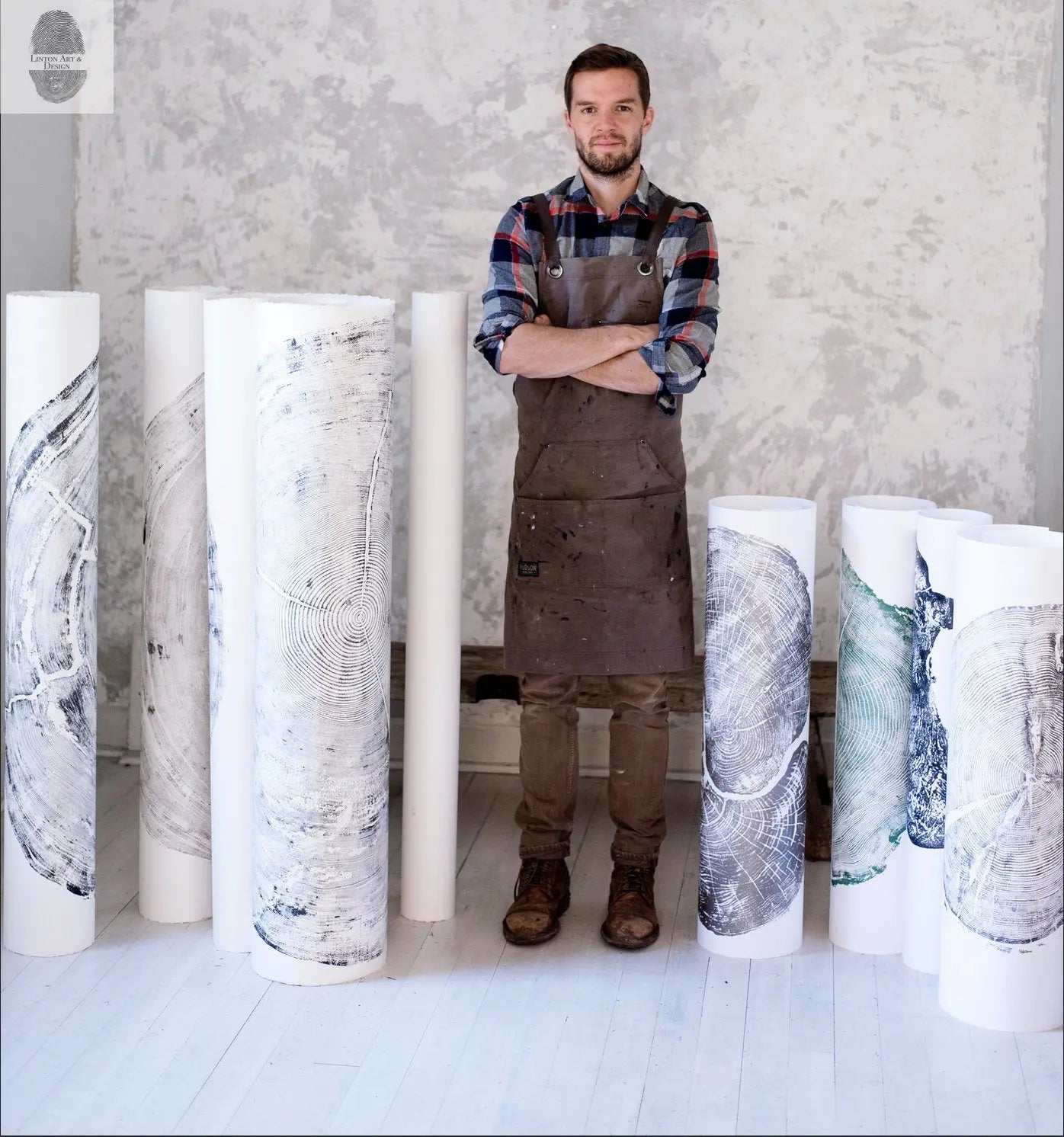 Ohio State, Ash Tree, Tree ring print, woodcut print, Lumber, Live edge, Biology Gifts, Arborist, Signed Original - 24x36 print