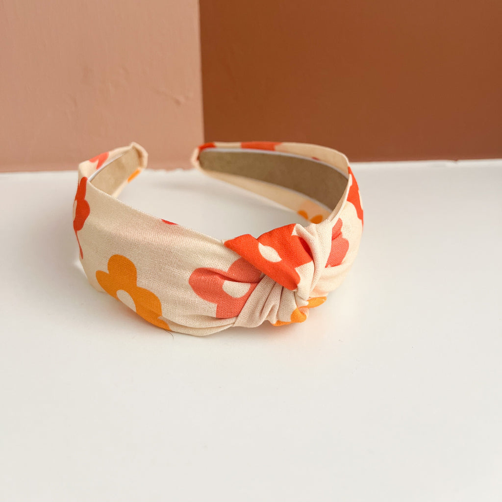 Orange DaisiesTop Knot Headband