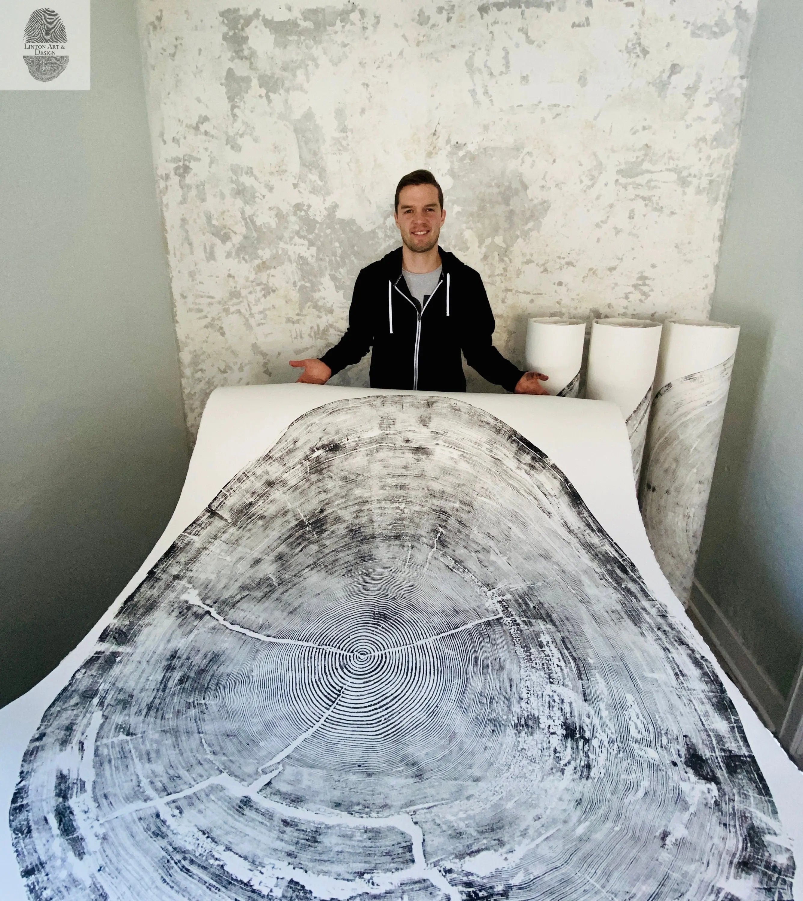 Oregon Coast Tree Ring Prints - Sitka Spruce Set of 3 - 24x36"