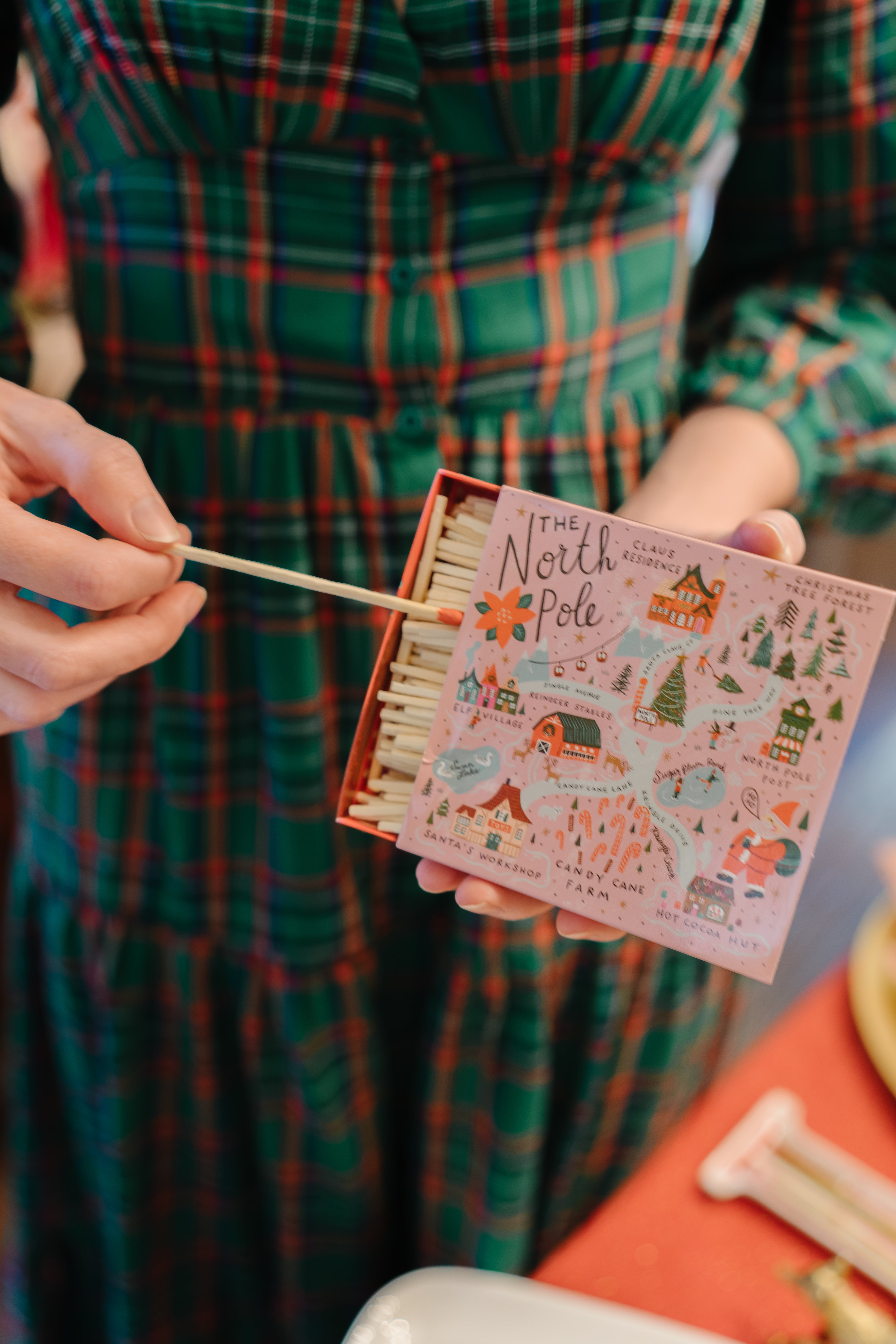 Pink North Pole Scene Matchbox