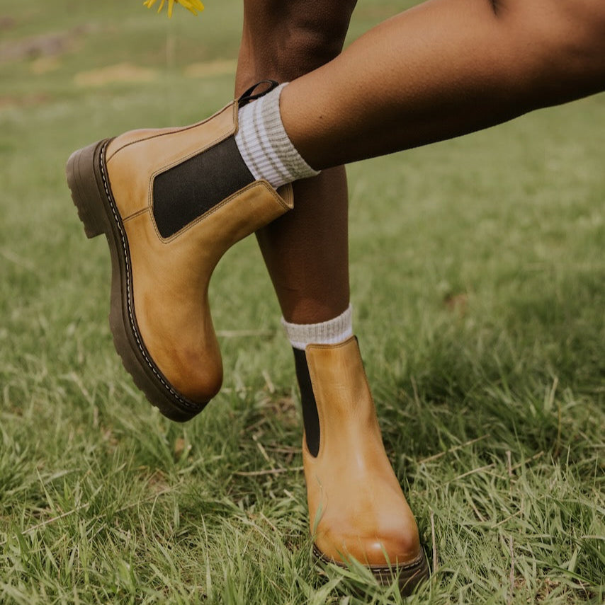 Obsessed is not the right word, but my world now revolves around the new and improved Flika Chelsea Boots! With a durable, classic design, top grain leather, and easy slip-on fit, these boots are just as comfy as they are cute. The Flika Boots will make any outfit&nbsp;perfect in a matter of seconds!

Pair with your favorite socks for a trendy look you'll be wearing year-round!
