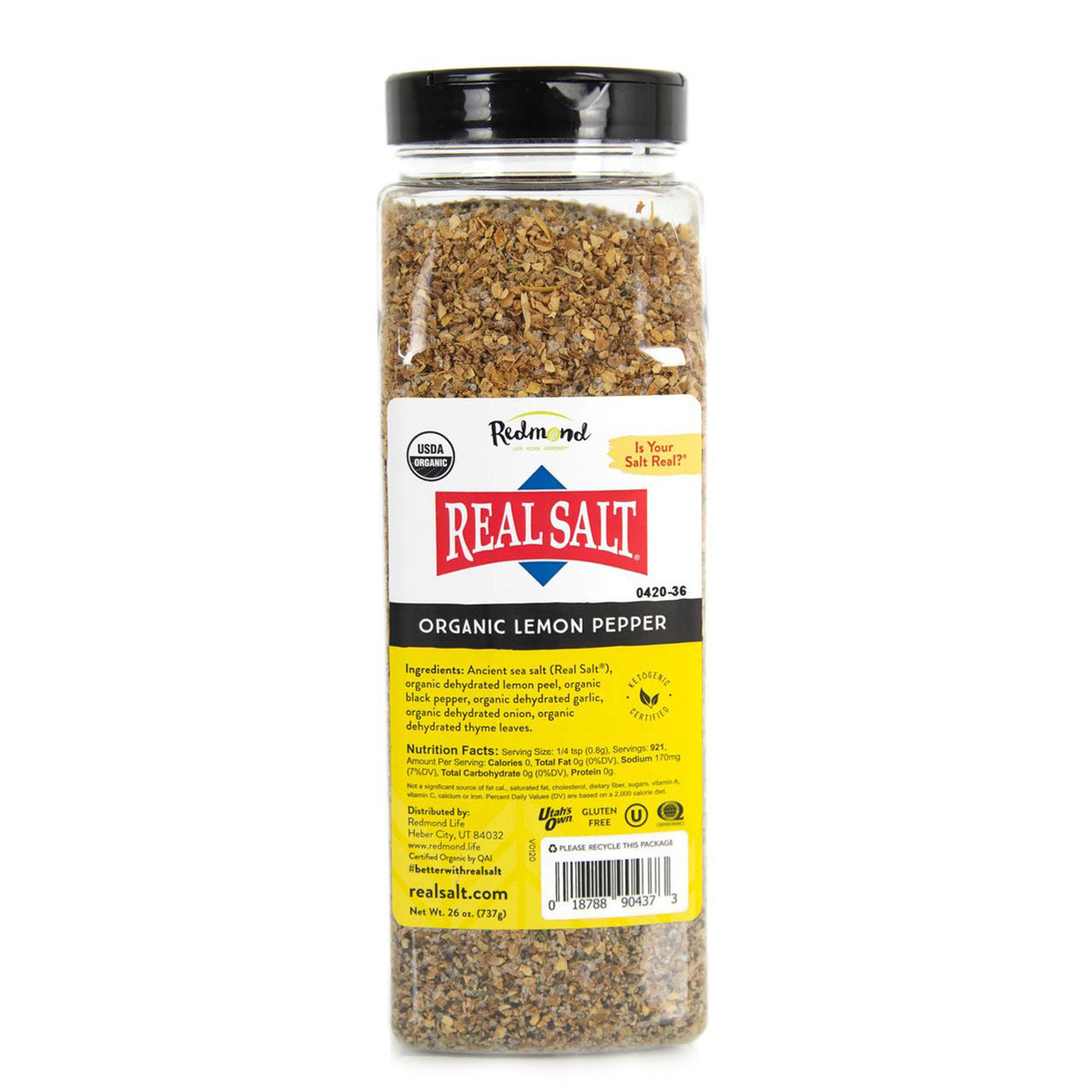 Real Salt Organic Lemon Pepper (26 oz.)