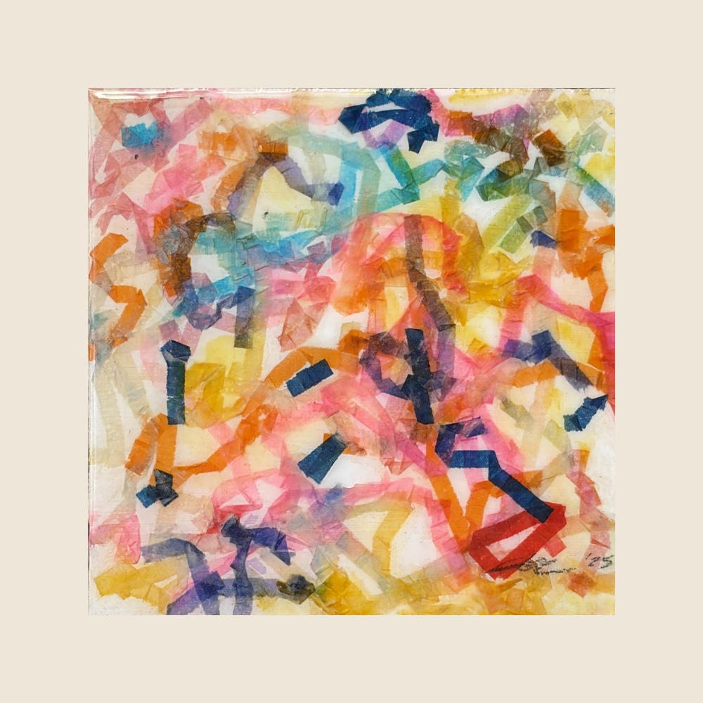 Original Art Work - Mixed Media - Color Confetti covered in Resin with watercolor pigment