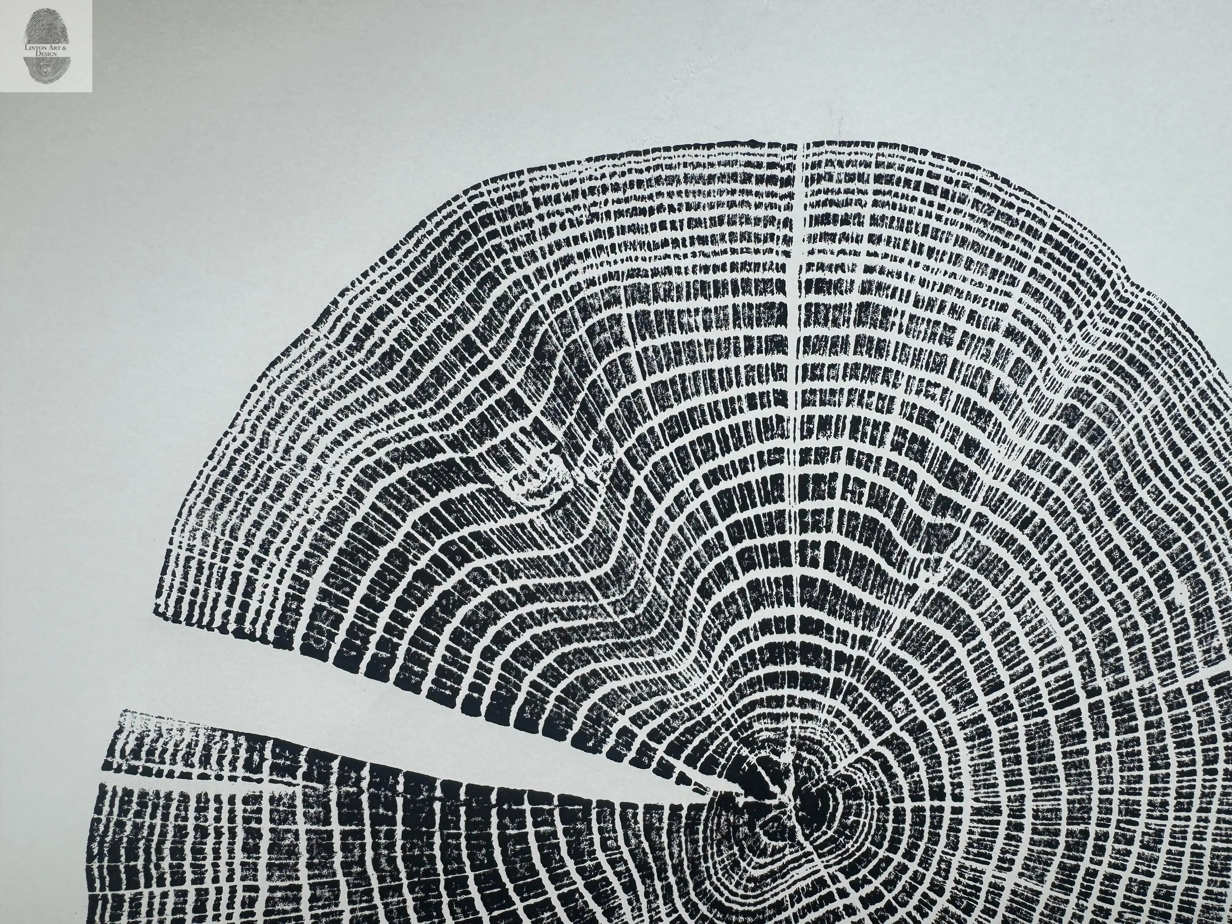 Red Oak Tree Ring Print – Spartanburg County, SC – 18x24 Original Signed Woodcut