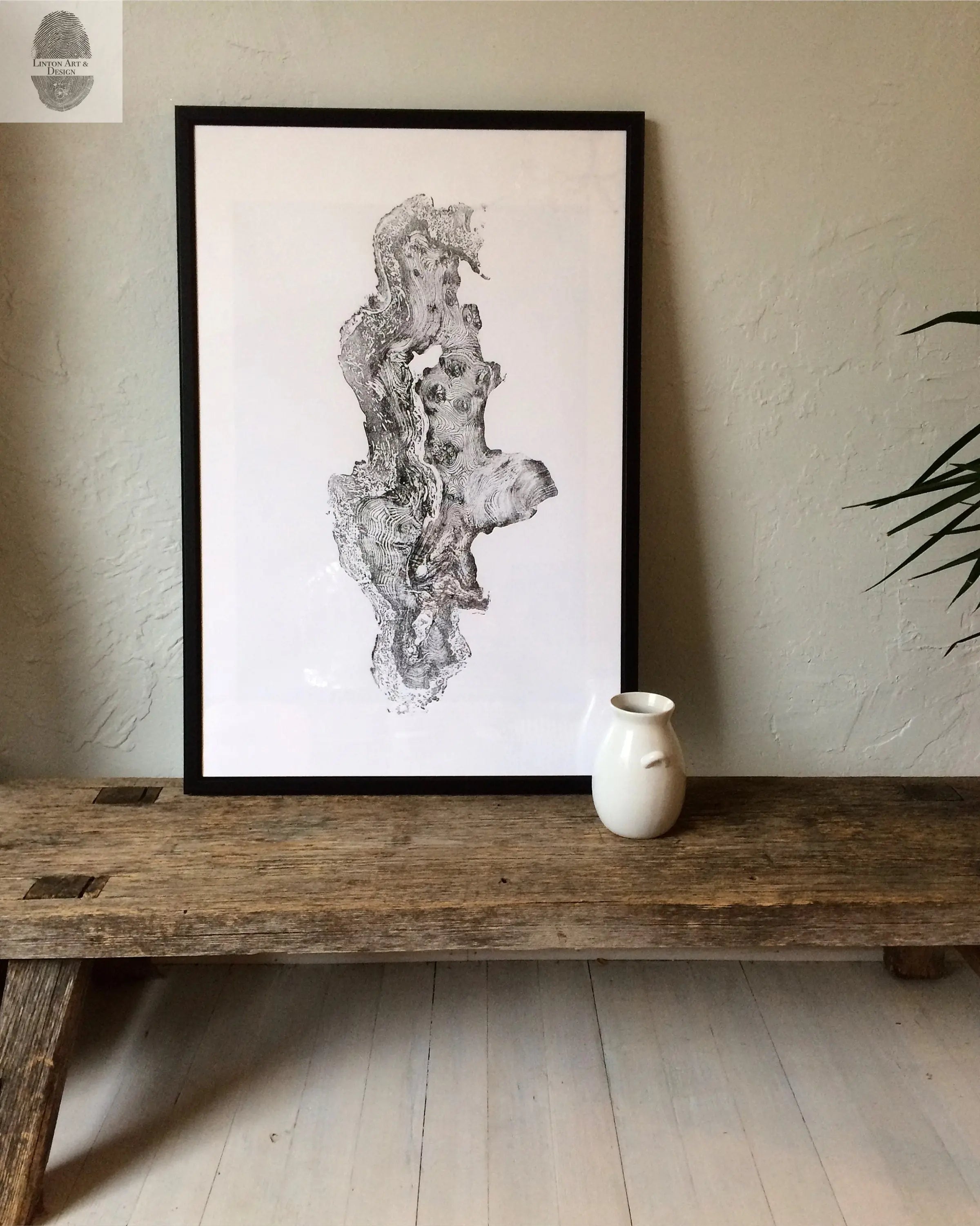 Redwood Burl, Tree Ring Print, Woodcut print, Tree of Life, , 24x36 print, Signed original Print