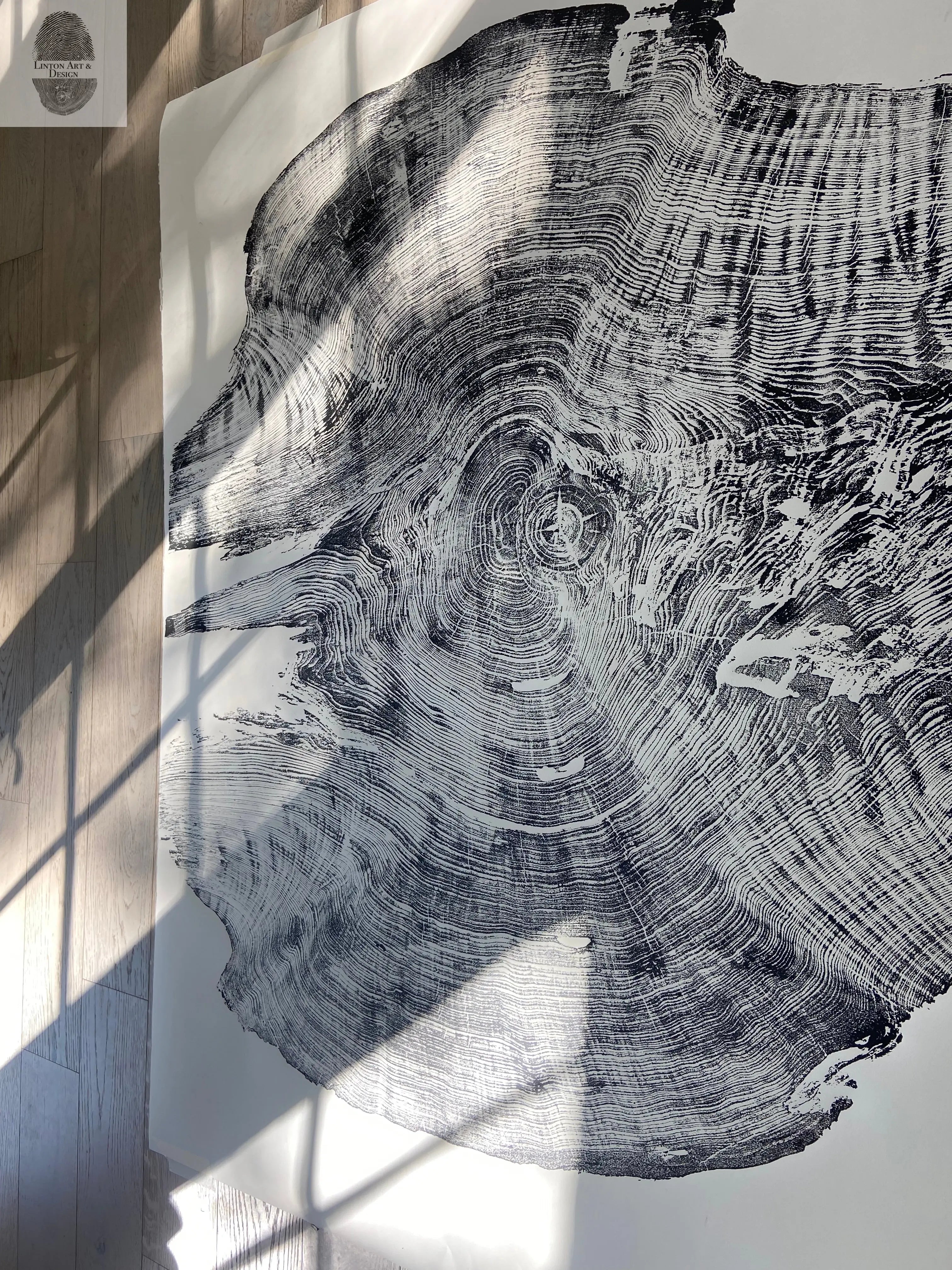 Redwood Tree, Tree Ring Print, California Coast, Wood Slice Wall Art, Huge Wall Art, Natural Wood Slices 52”x72”