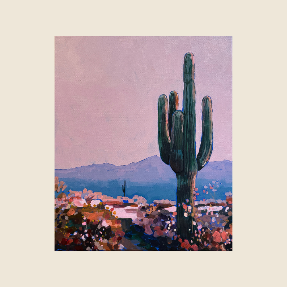Roadside Saguaro- Original Art - Road Trip Art Show