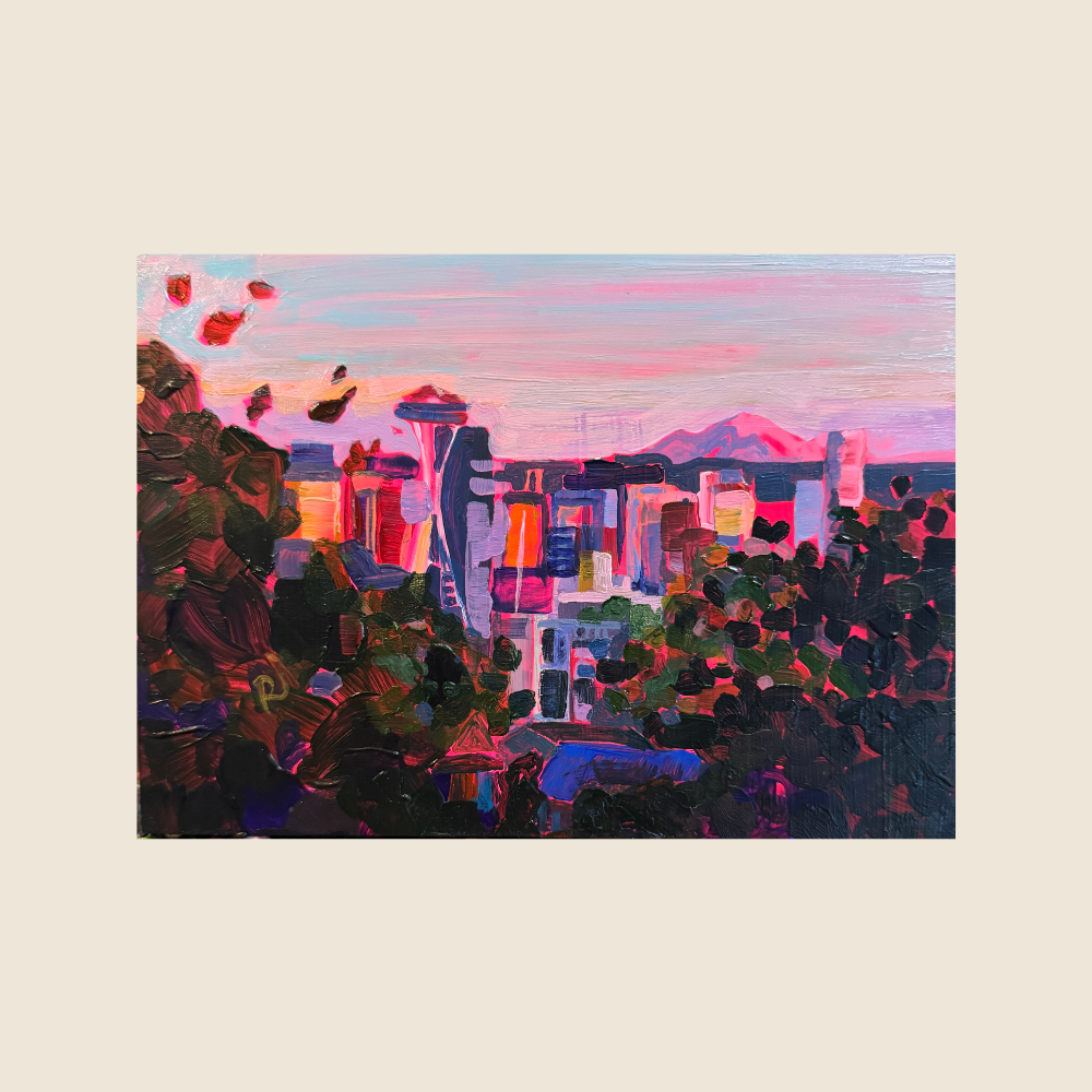 Seattle - The Emerald City- Original Art - Road Trip Art Show