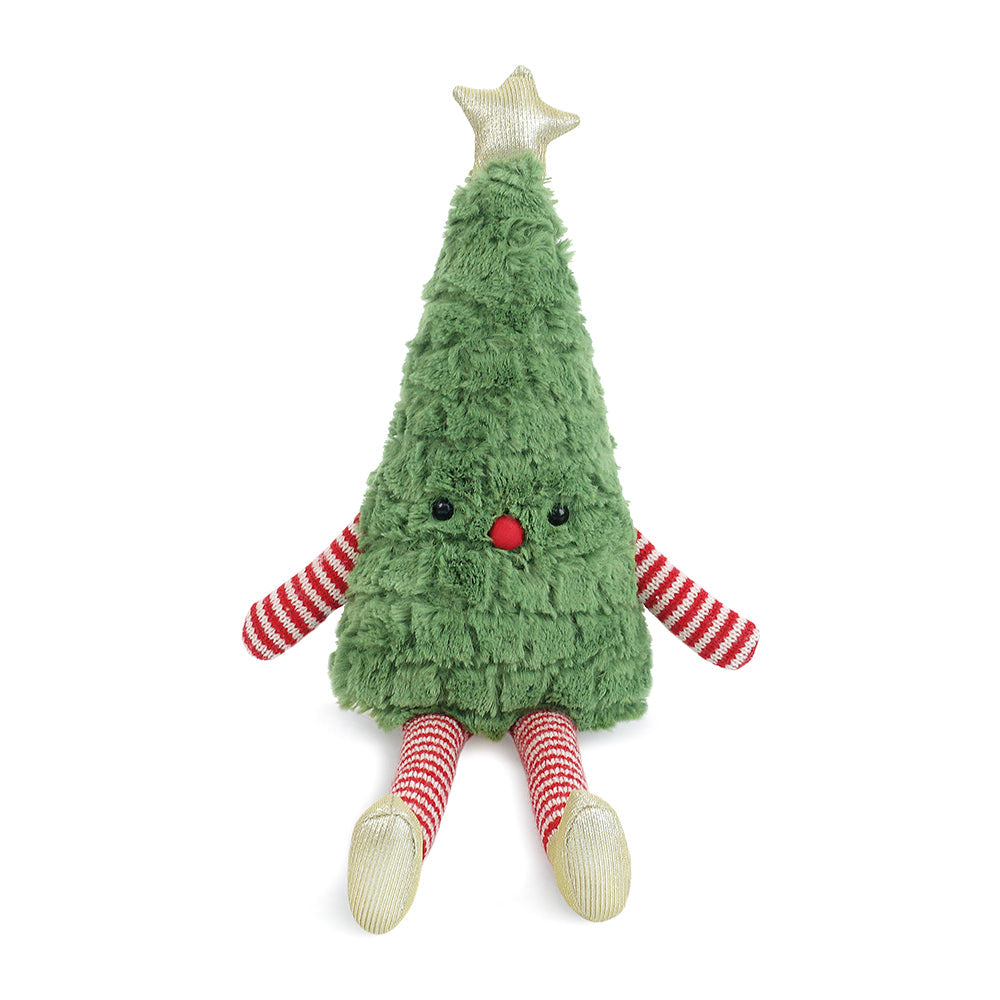 What’s better than a Christmas tree? Mon Ami’s Joyful Green Tree Plush Toy. Playfully designed with candy cane arms and legs, a gold star and cute button nose, this Christmas plush toy is packed with personality. And destined to be a festive favorite. Featuring a generous 15-inch length and cuddle-ready body, our charming Christmas plush toy is sure to be a constant companion around the holidays.
