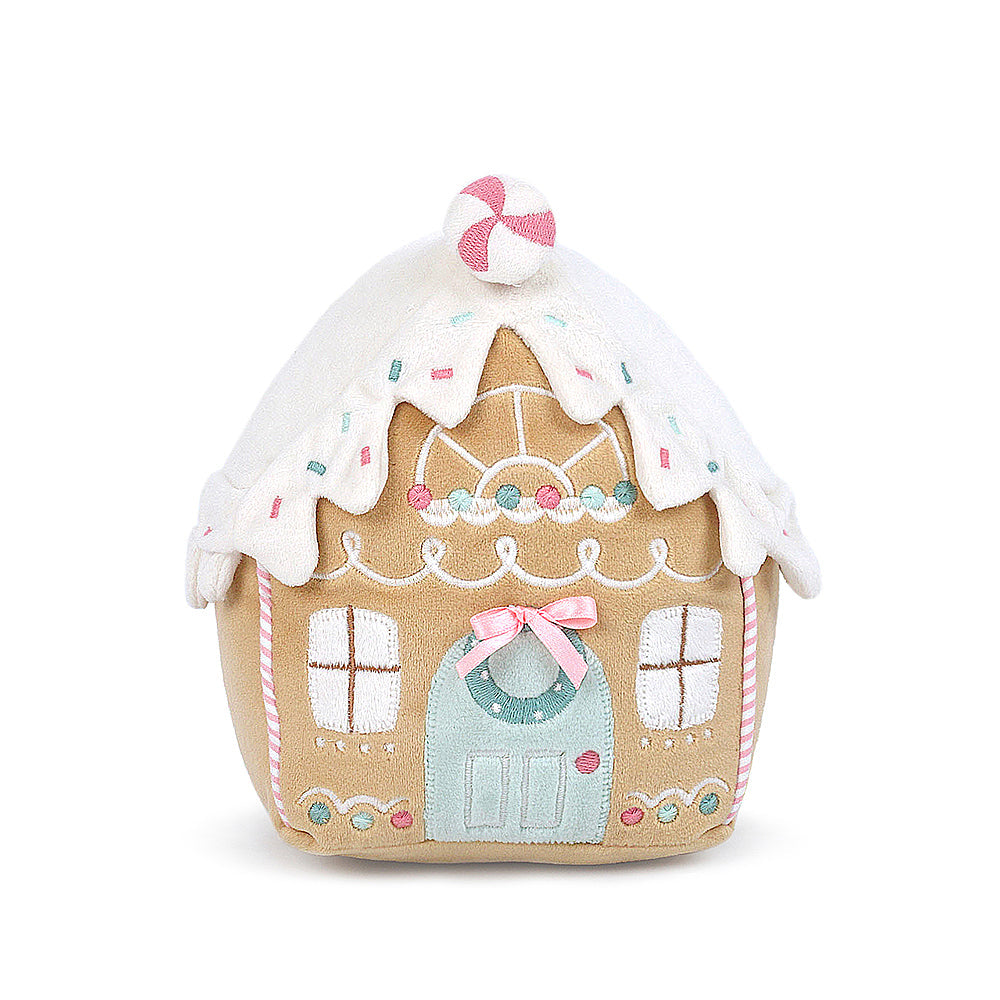 The ultimate sweet treat. Mon Ami’s Gingerbread House Christmas Plush Toy looks delicious enough to eat with its fluffy cake, frosted roof and candy-like details. Oversized and overstuffed, our whimsical Christmas plush toy is primed for playtime or adds a festive holiday accent to any room.