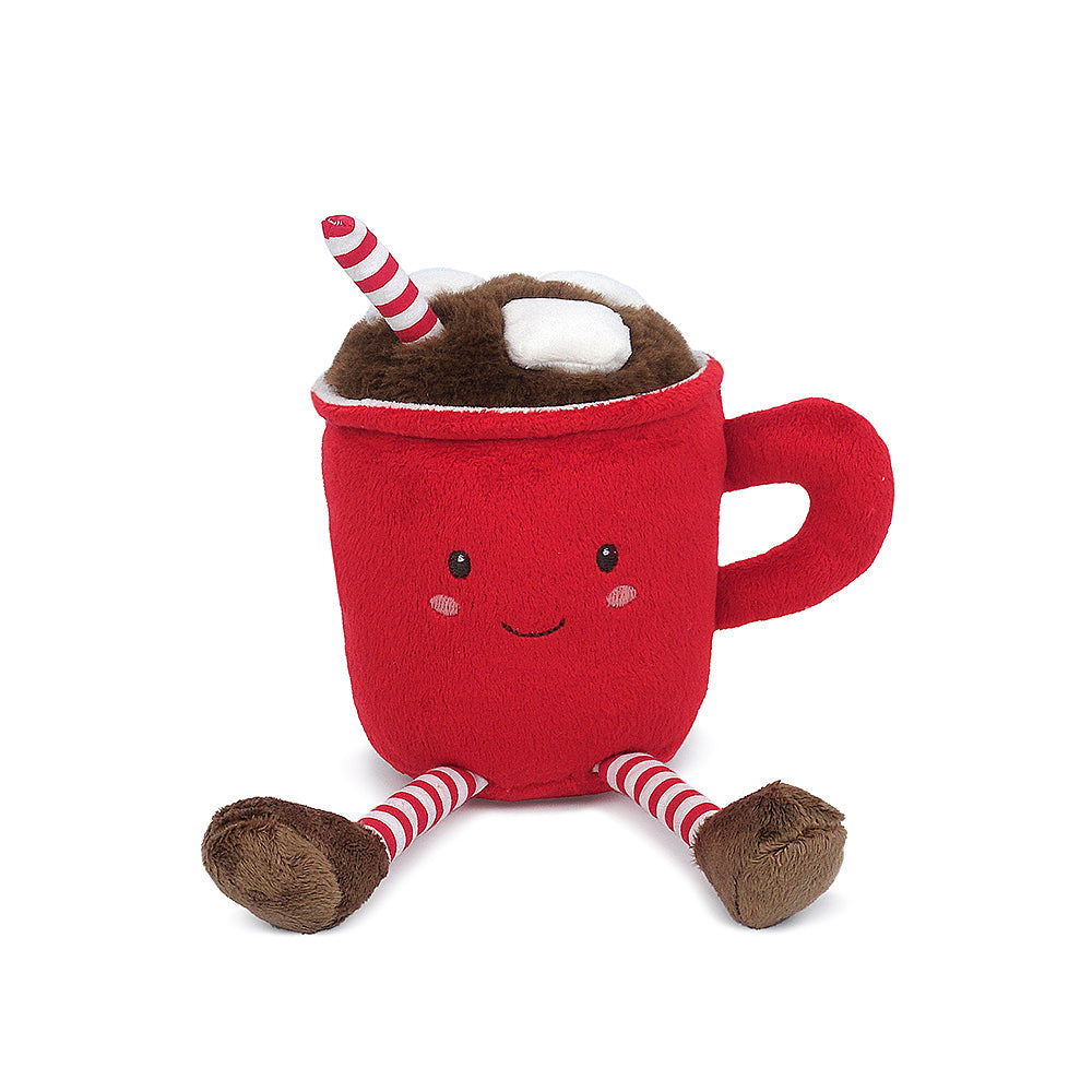 A toasty beverage and chilly temps go hand in hand during the holidays. Cocoa Cup Christmas Plush Toy warms up any celebration with a squeezable red mug and adorable embroidered face. Ideal for any imaginative child or hot chocolate lover, Mon Ami’s Christmas plush toy adds a fun element to playtime and holiday decorating. A side handle makes this Christmas plush toy easy to carry while soft legs make it easy to perch
