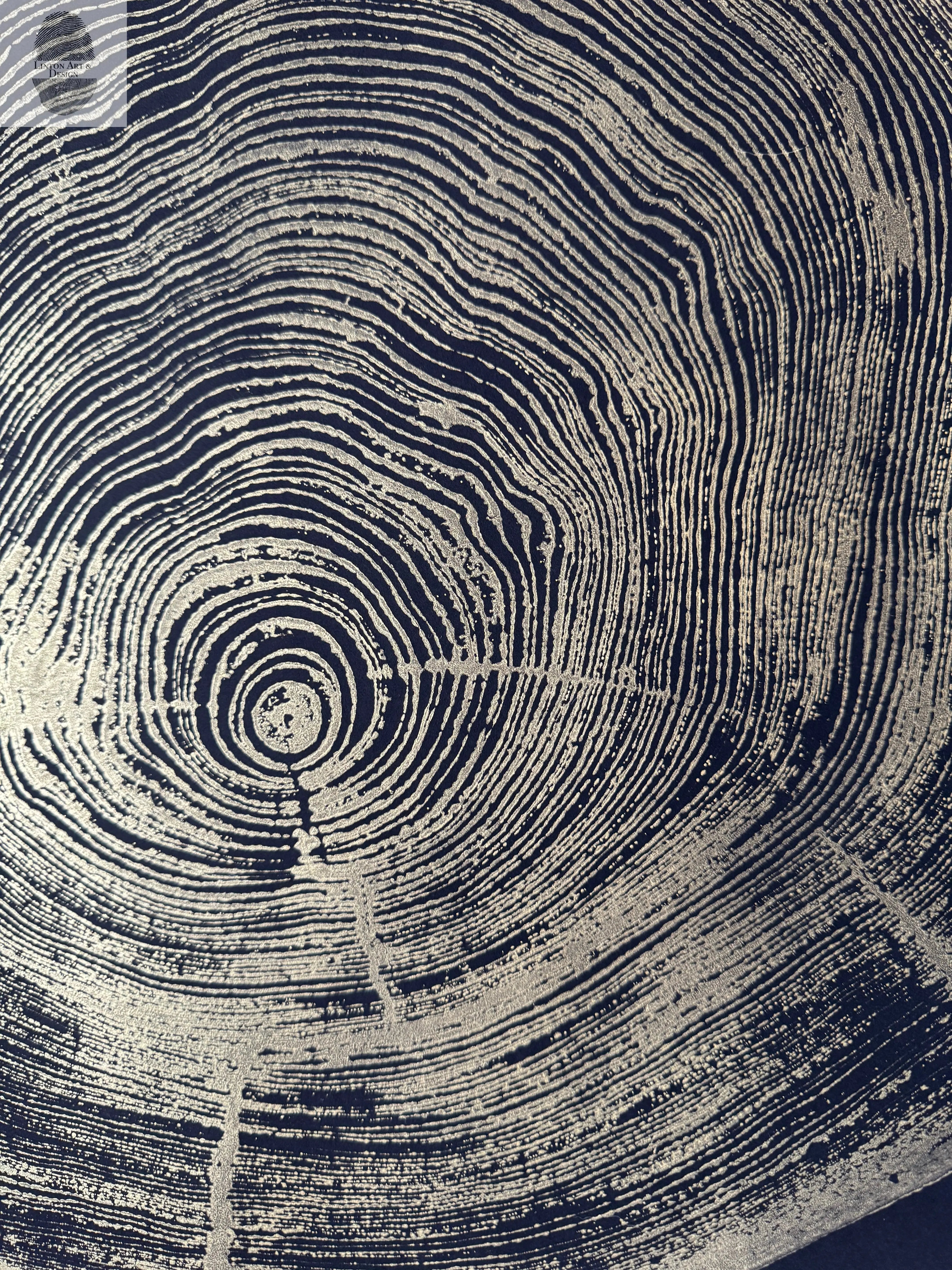 San Francisco Redwood. Gold and Black, 36x48 Inches. Original Signed artwork made from Real Redwood