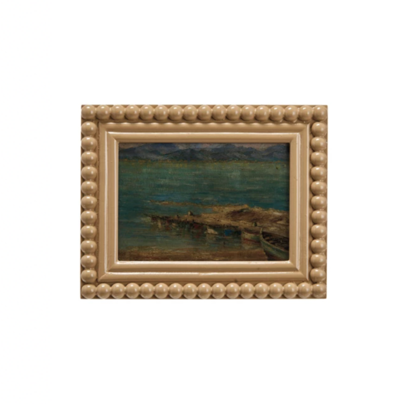 Gold Picture Frame w/ Vintage Reproduction Image. 9-1/4"W x 7-1/4"H
Holds 5" x 7" Photo