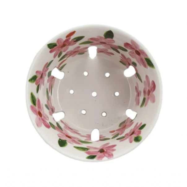 A floral pink pattern inside