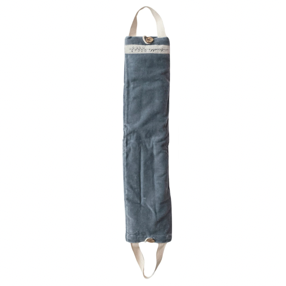 Microwaveable Hot/Cold Neck Wrap with embroidered saying, handles &amp; cotton velvet cover filled with natural lentils &amp; lavender. Blue