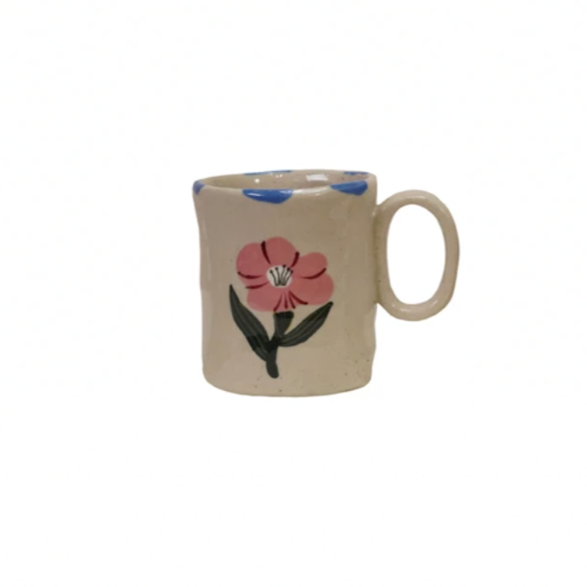 This charming hand-painted stoneware mug is perfectly sized for little hands. Its playful design adds a splash of color to snack time, making every sip a fun adventure. Durable and easy to hold, it’s a delightful companion for your child’s favorite drinks. 3-1/2" Round x 3"H. 5 oz.