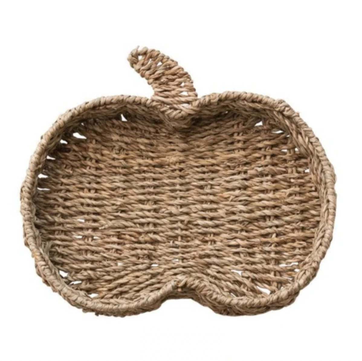 Decorative Hand-Woven Seagrass Pumpkin Shaped Container - 10" x 9"