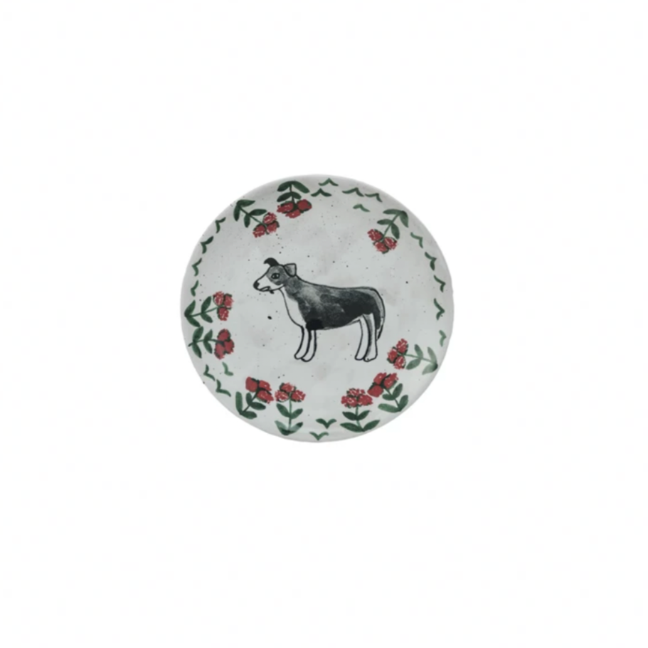 PLATE WITH DOG DESIGN